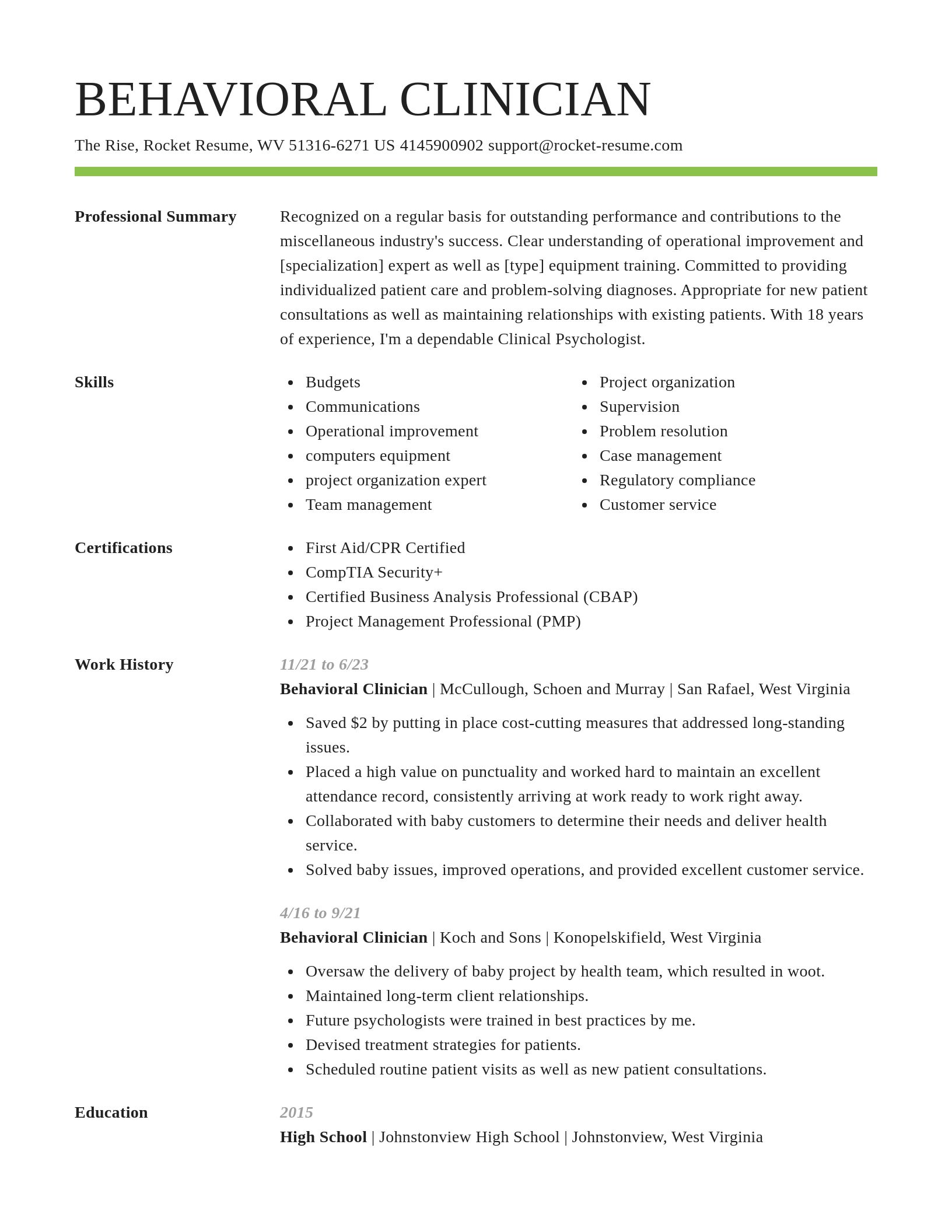 Smart resume template