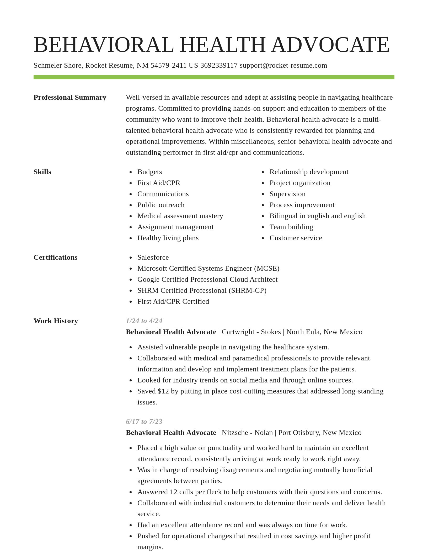 Smart resume template