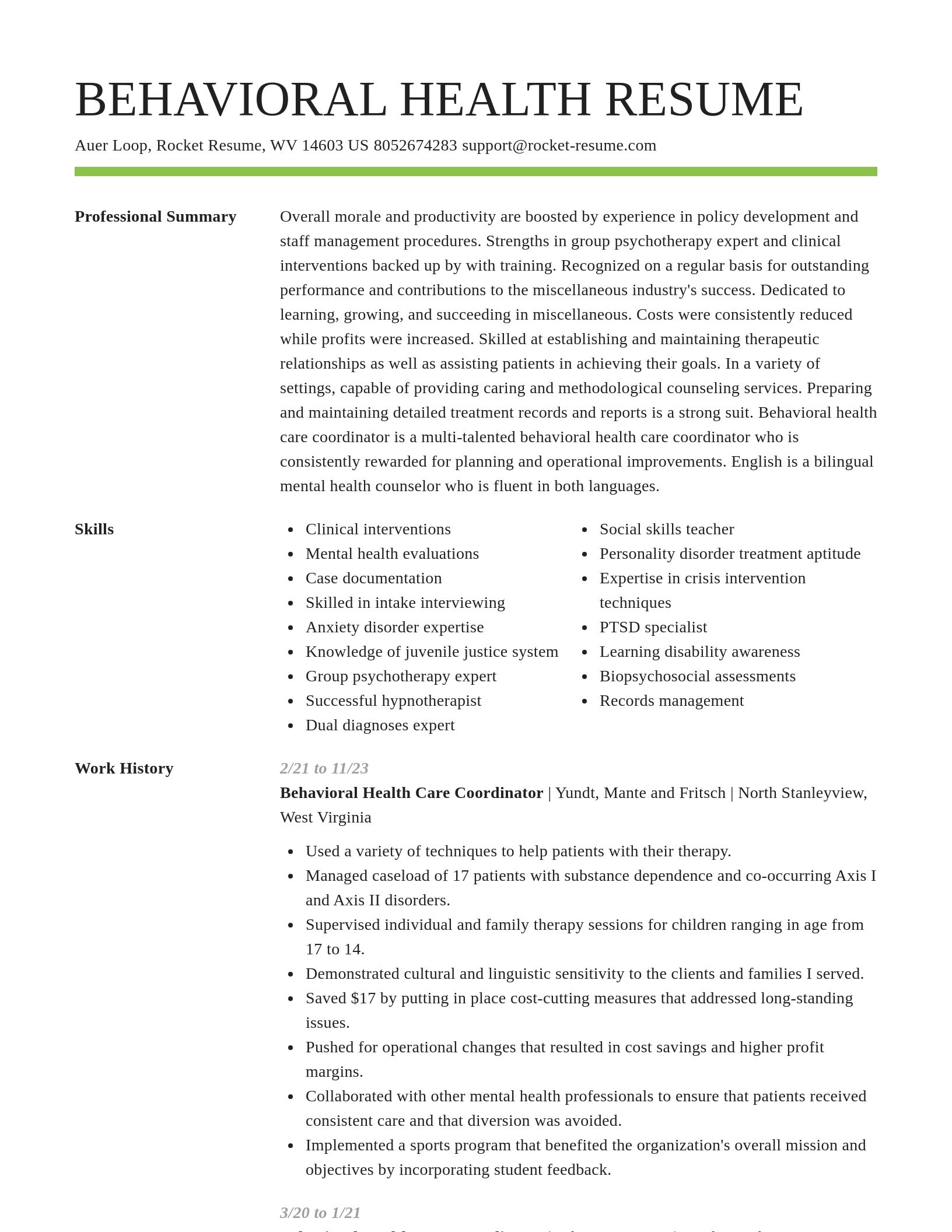 Smart resume template