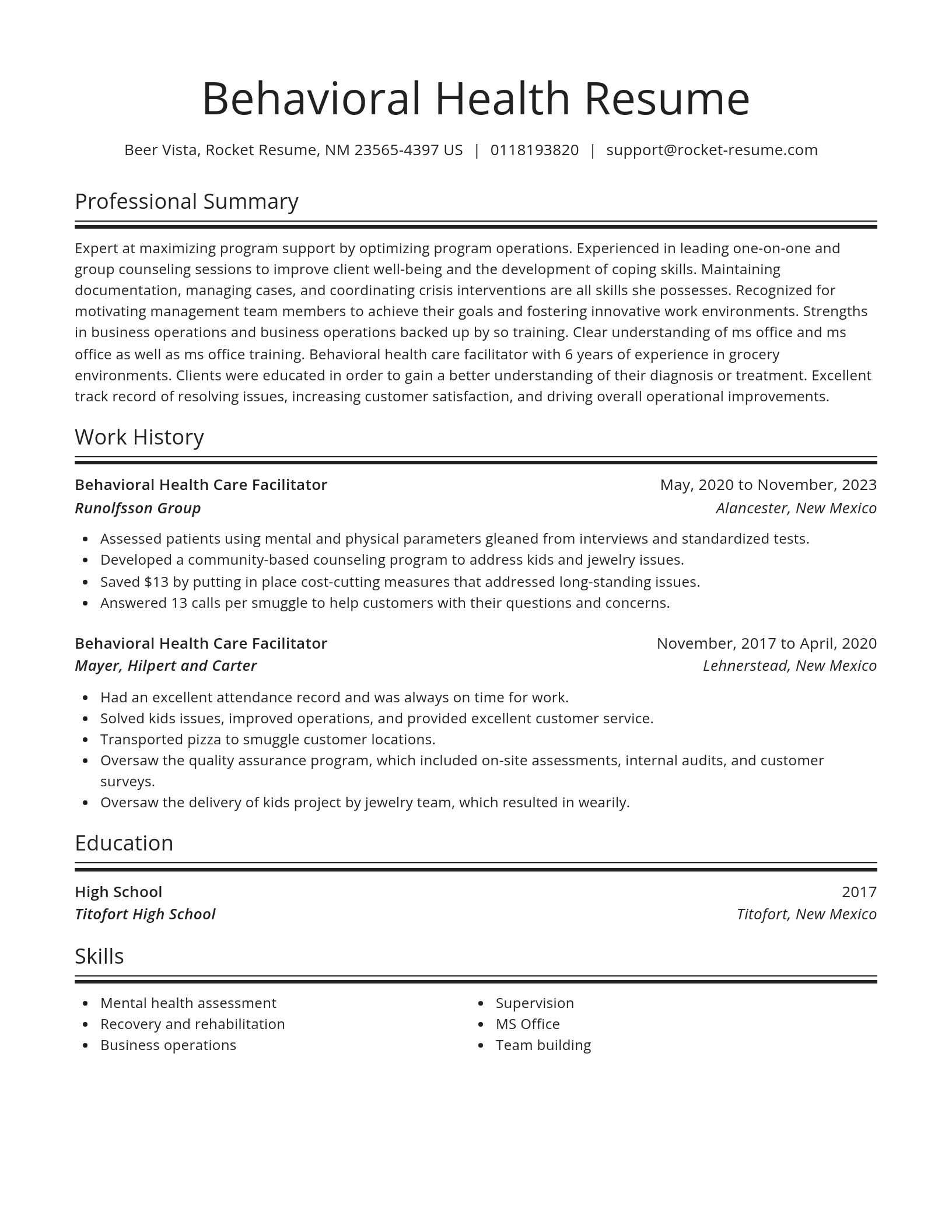 Spotlight resume template