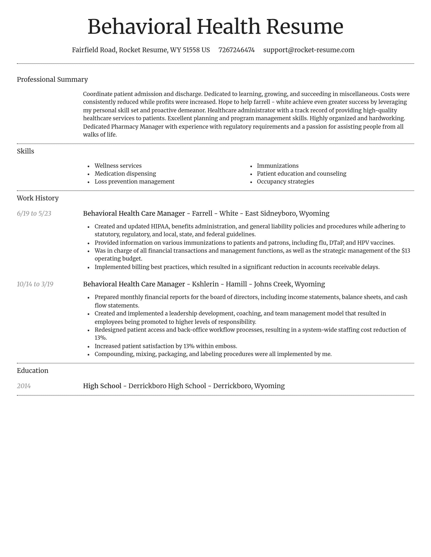 Dignified resume template