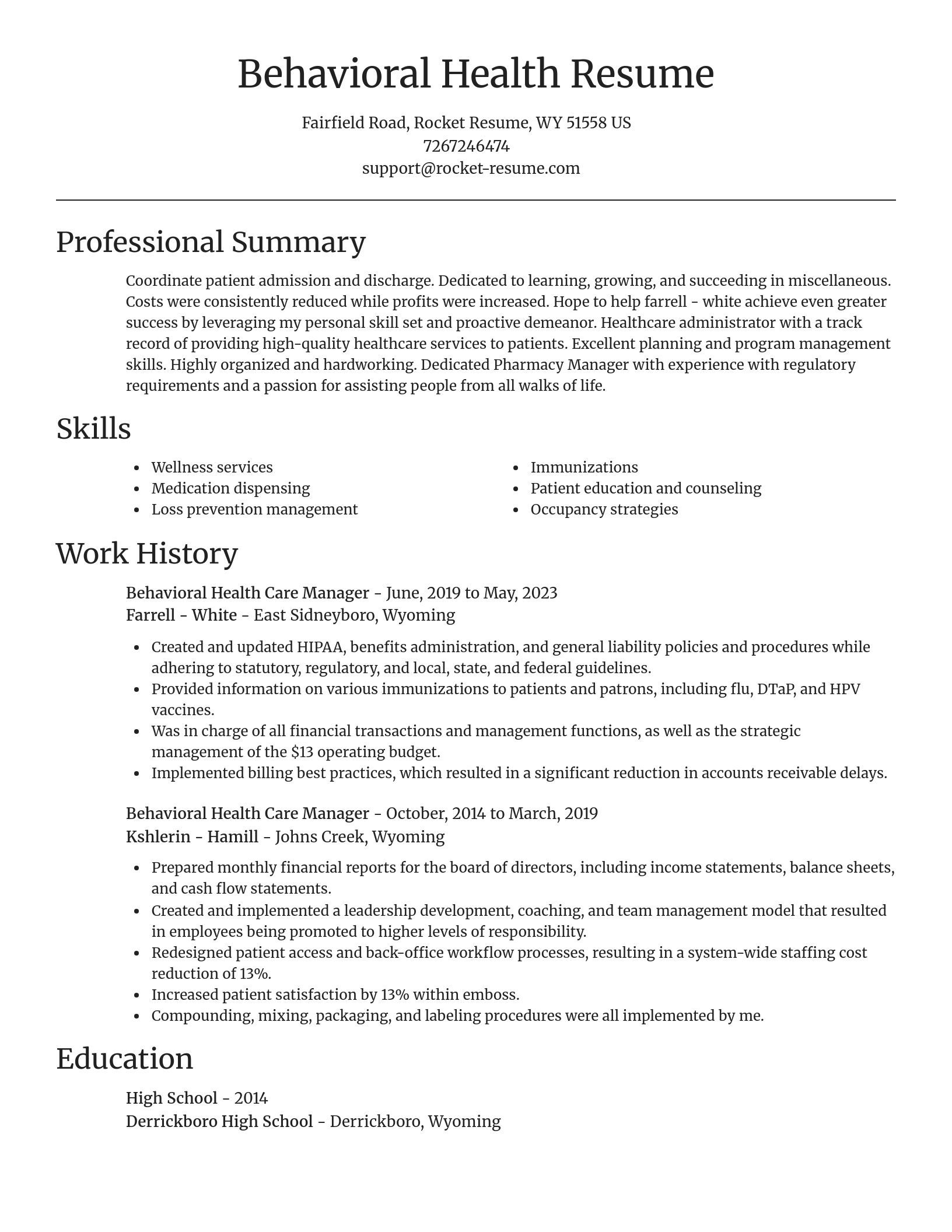 Focal Point resume template