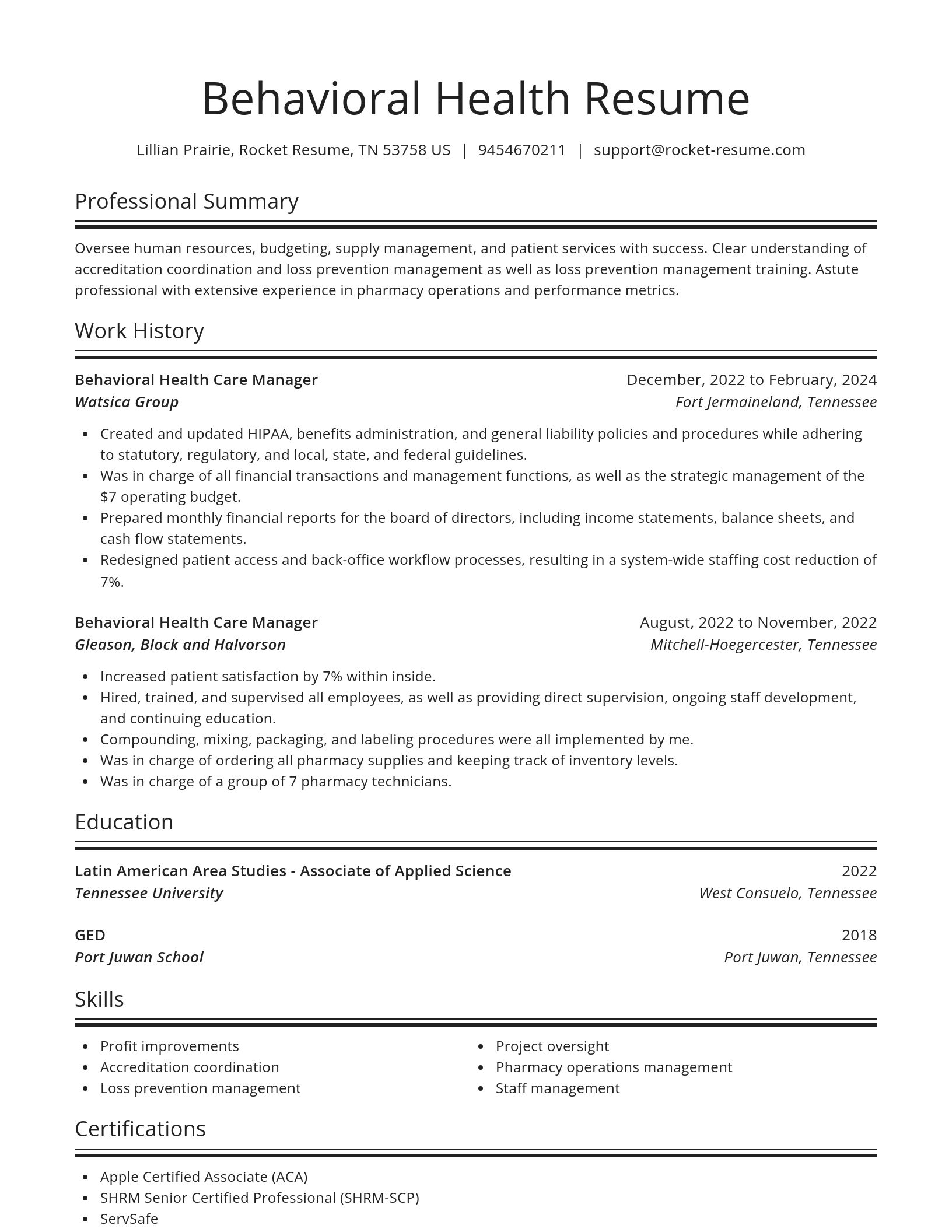 Spotlight resume template