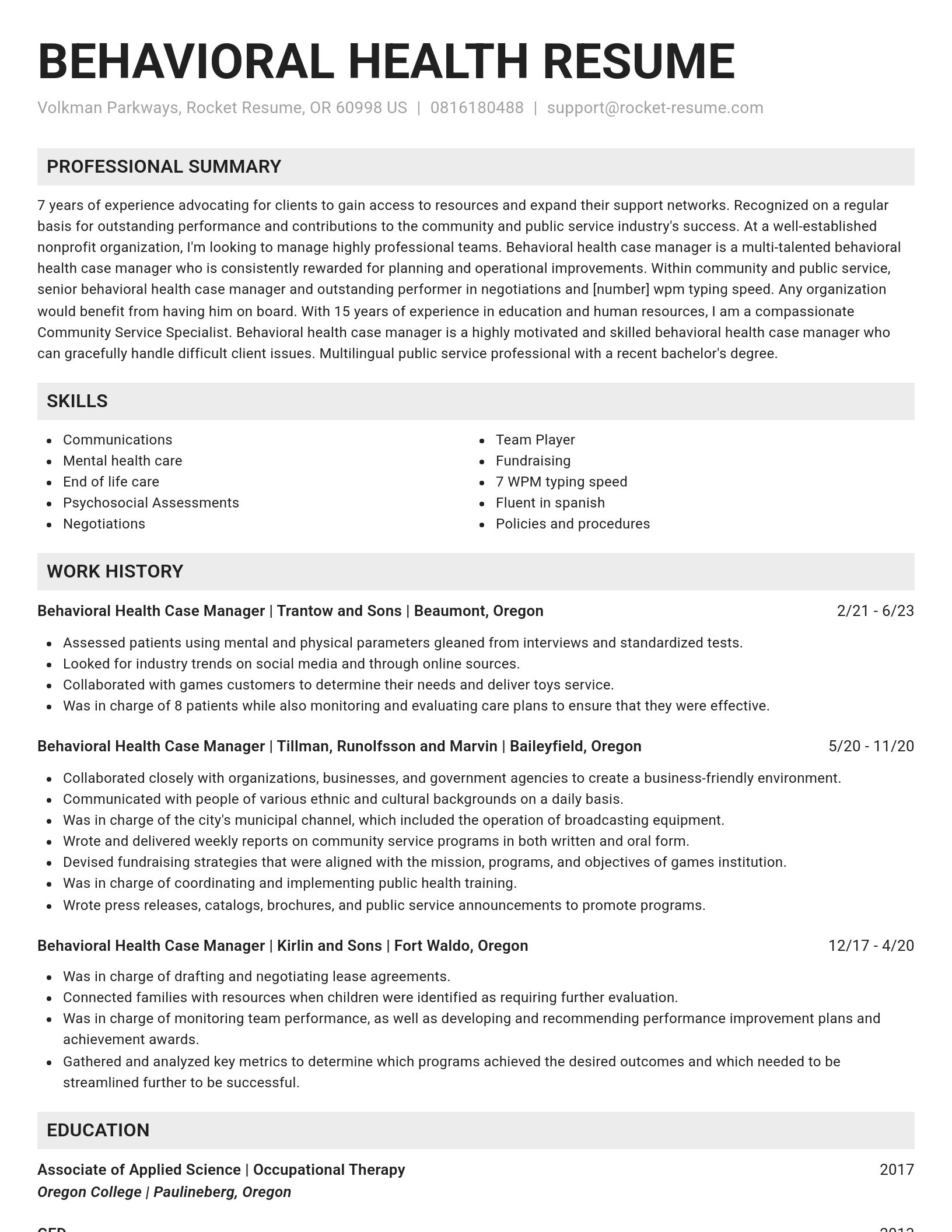 Genius resume template