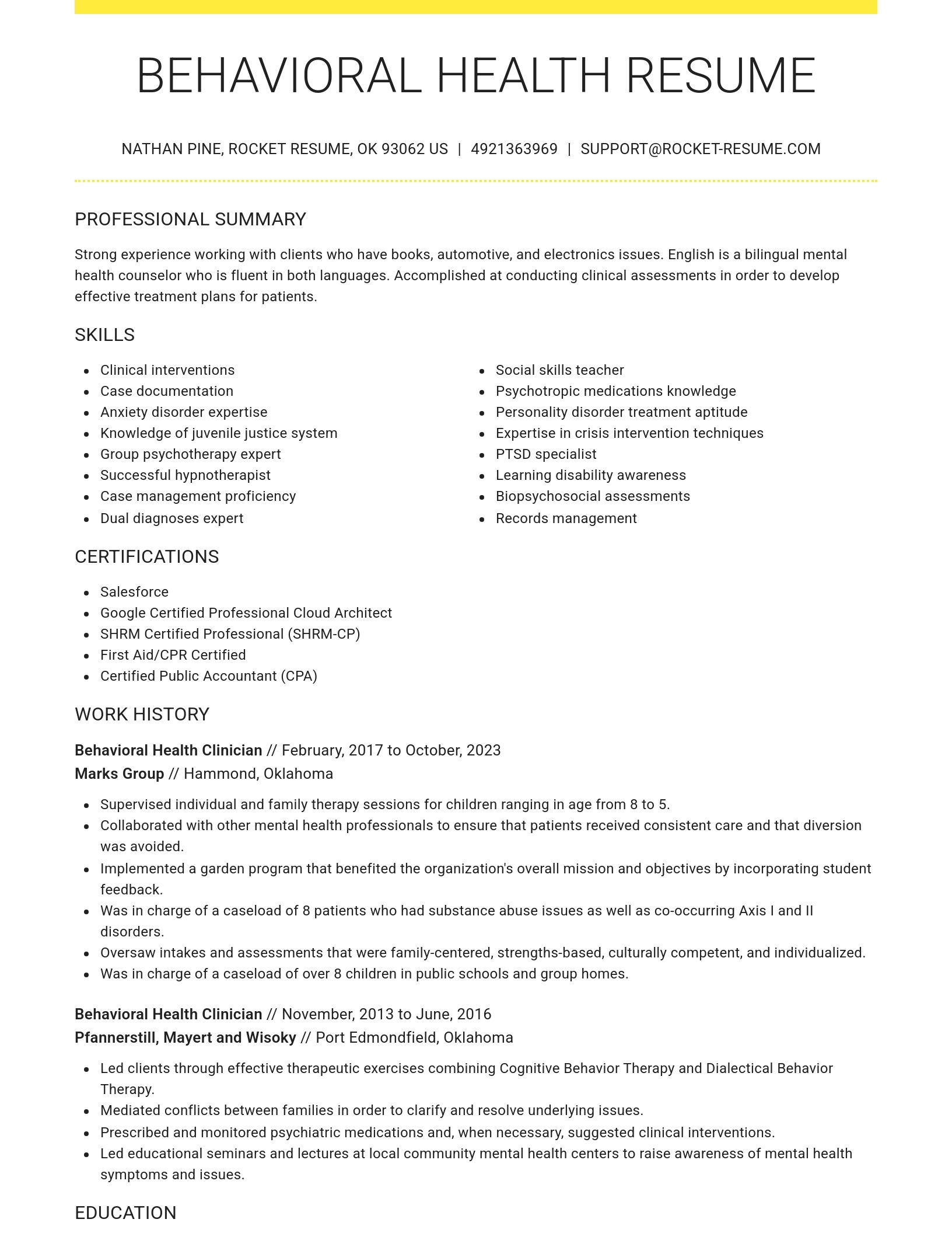 Grand resume template