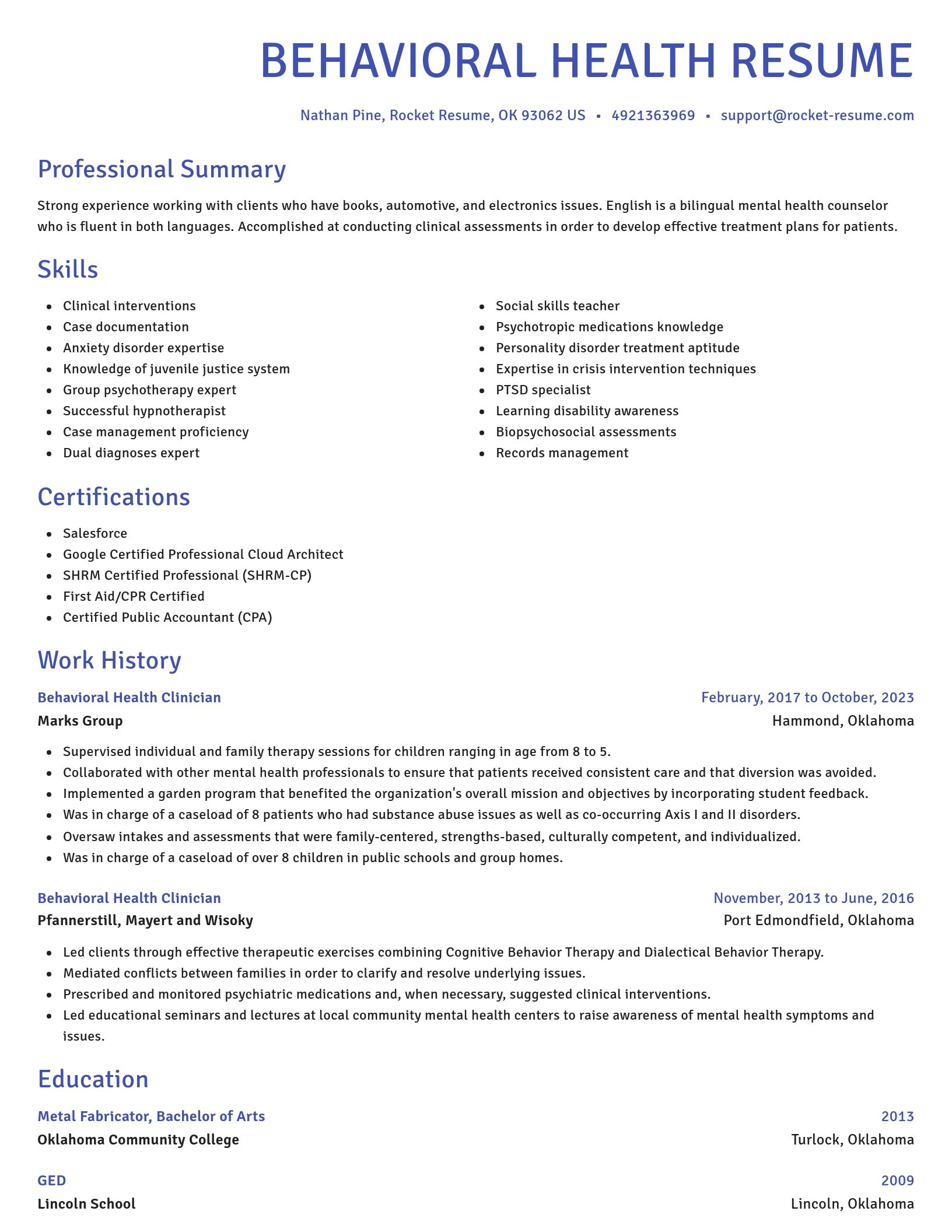 Novel resume template