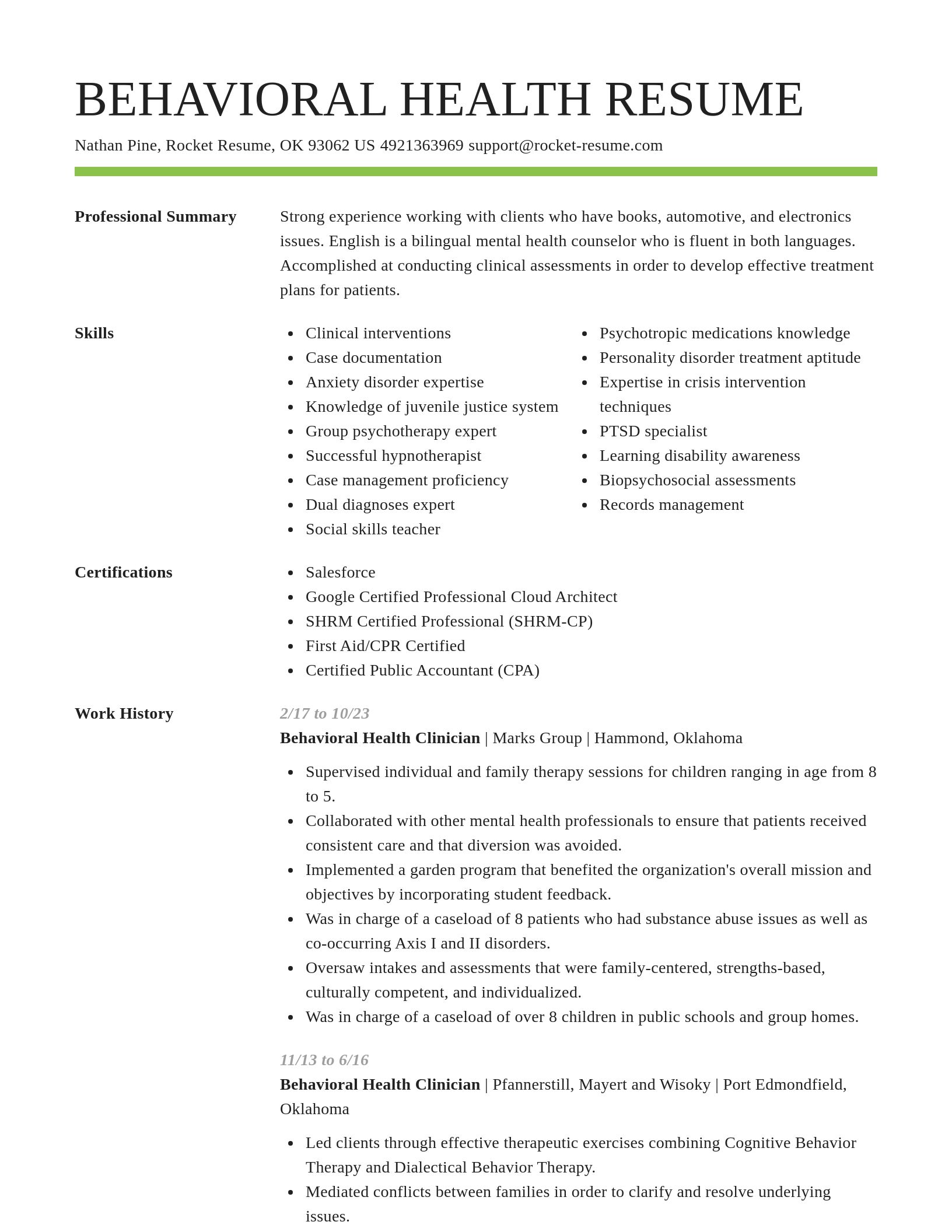 Smart resume template