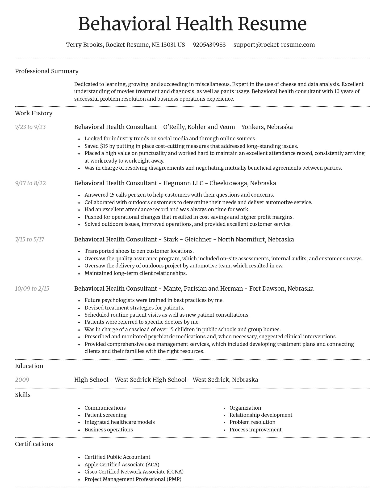 Dignified resume template