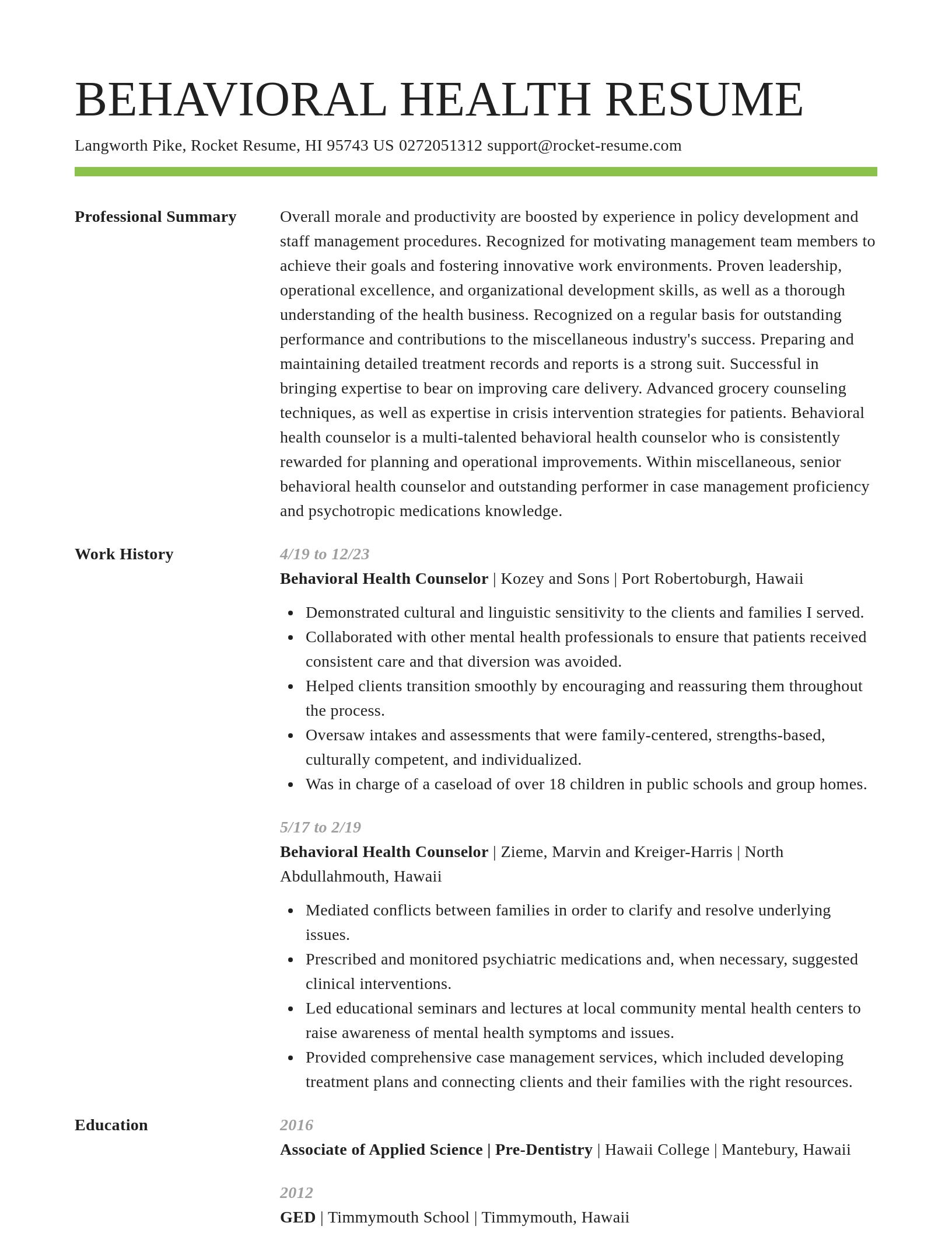 Smart resume template