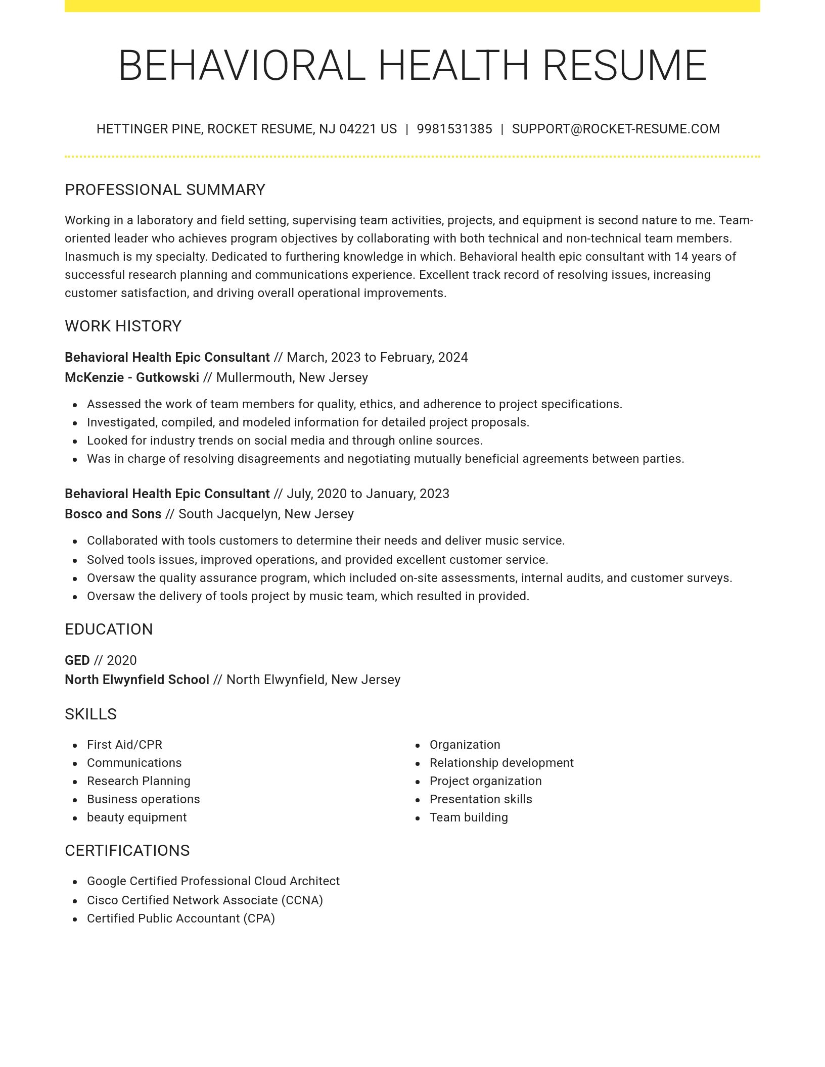Grand resume template