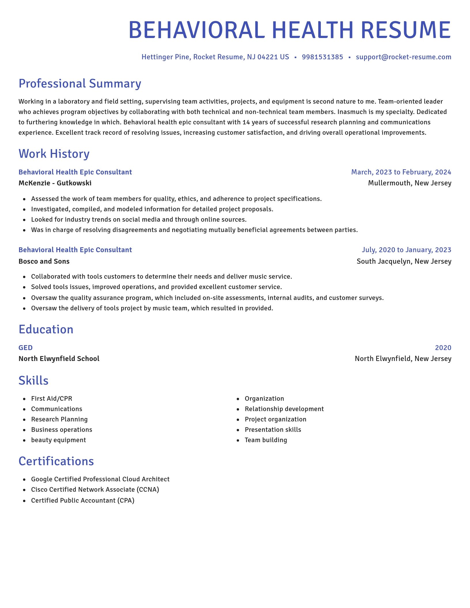 Novel resume template