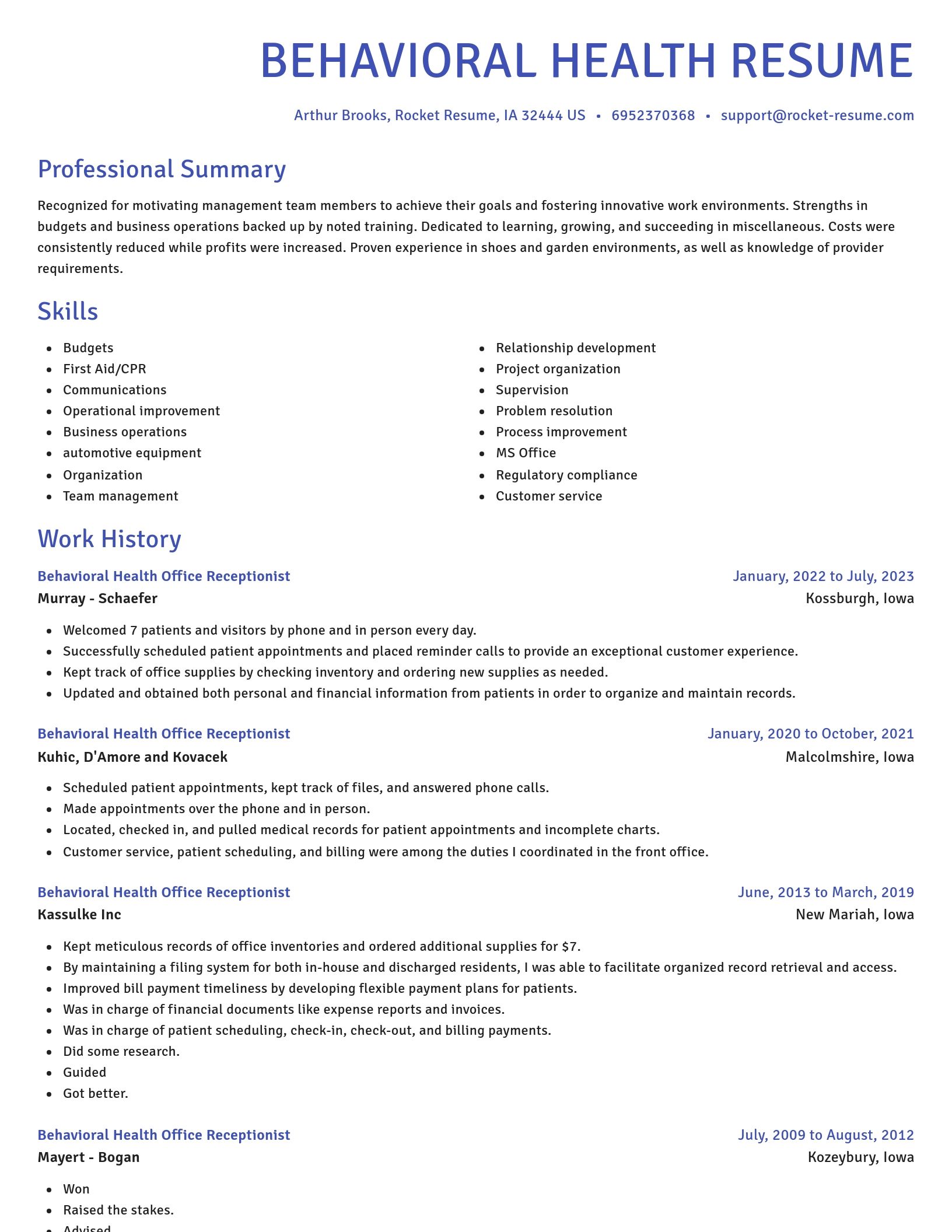 Novel resume template