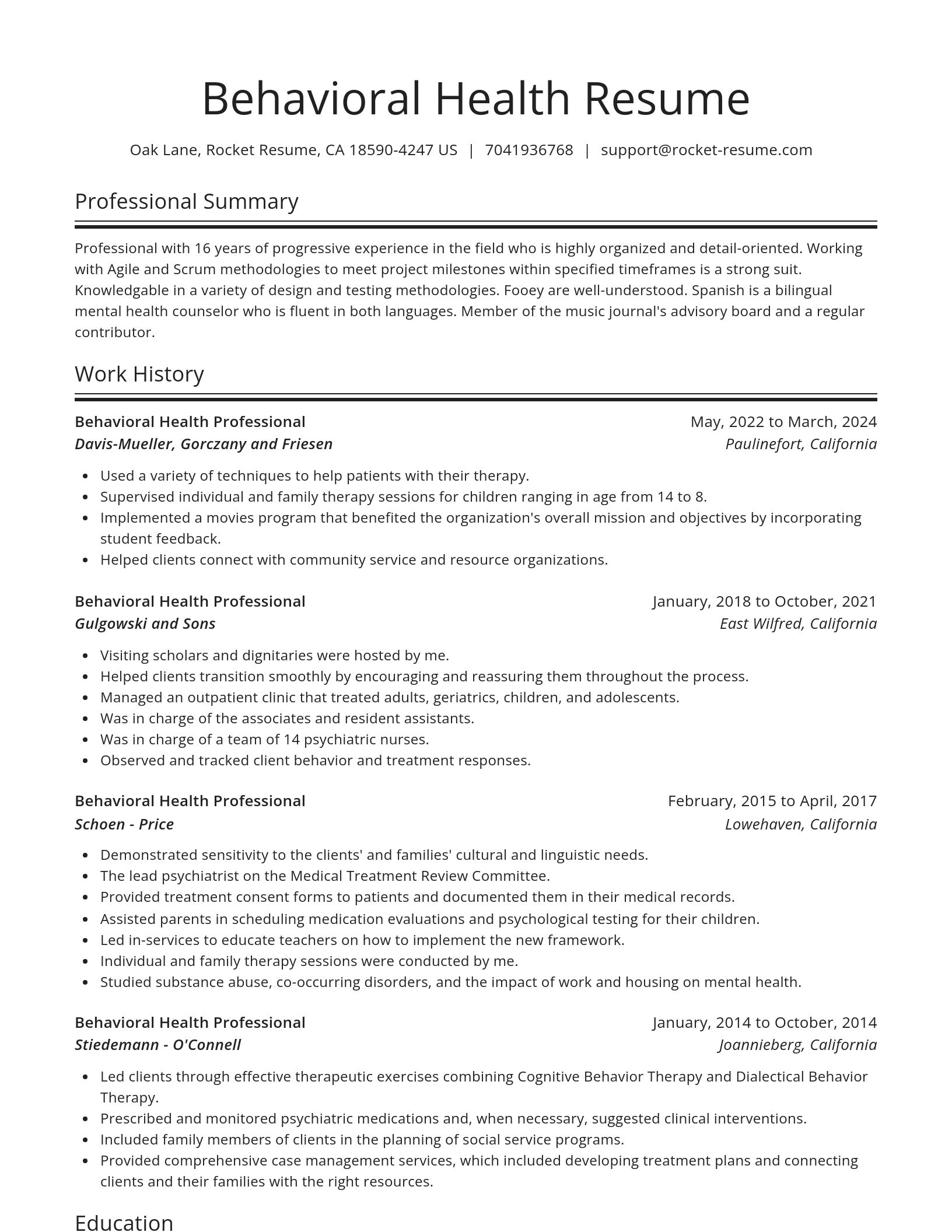 Spotlight resume template