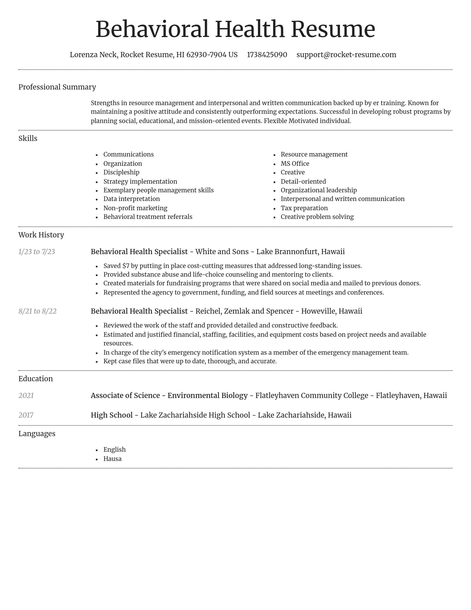 Dignified resume template