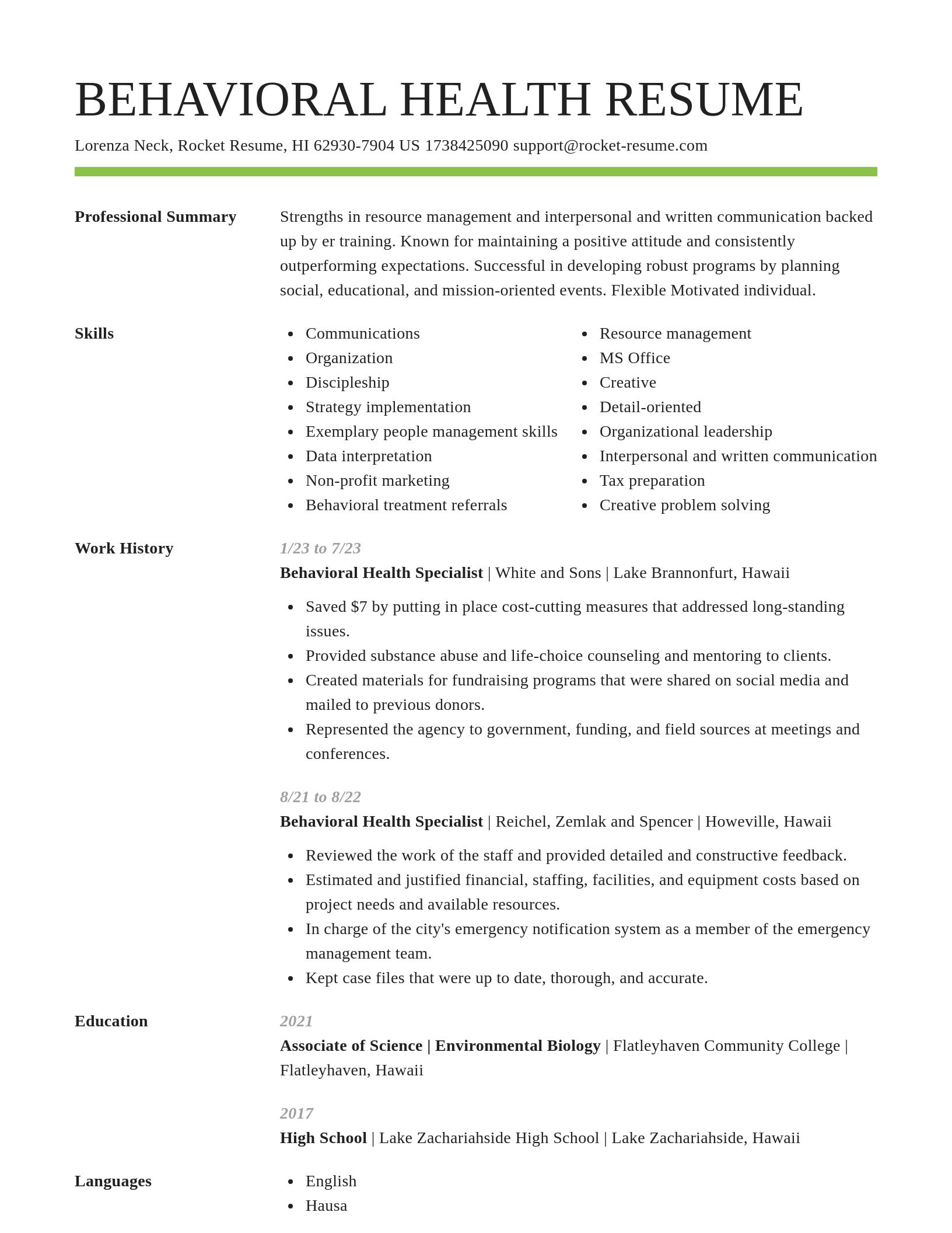Smart resume template