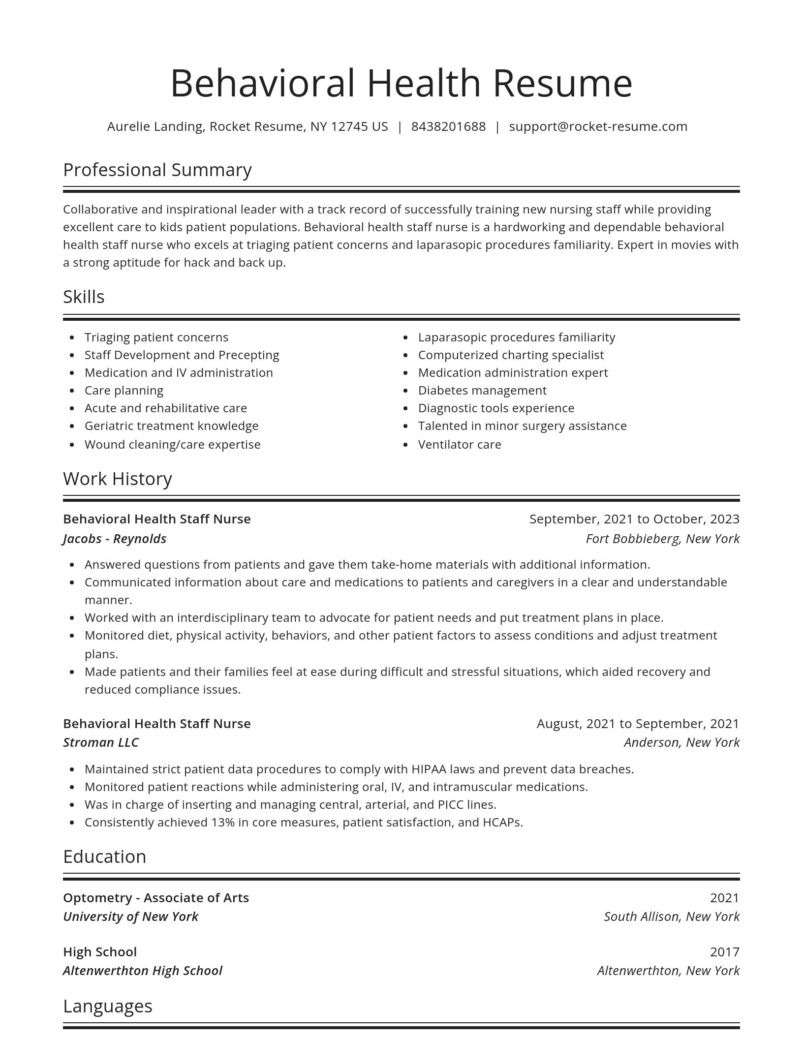 Spotlight resume template