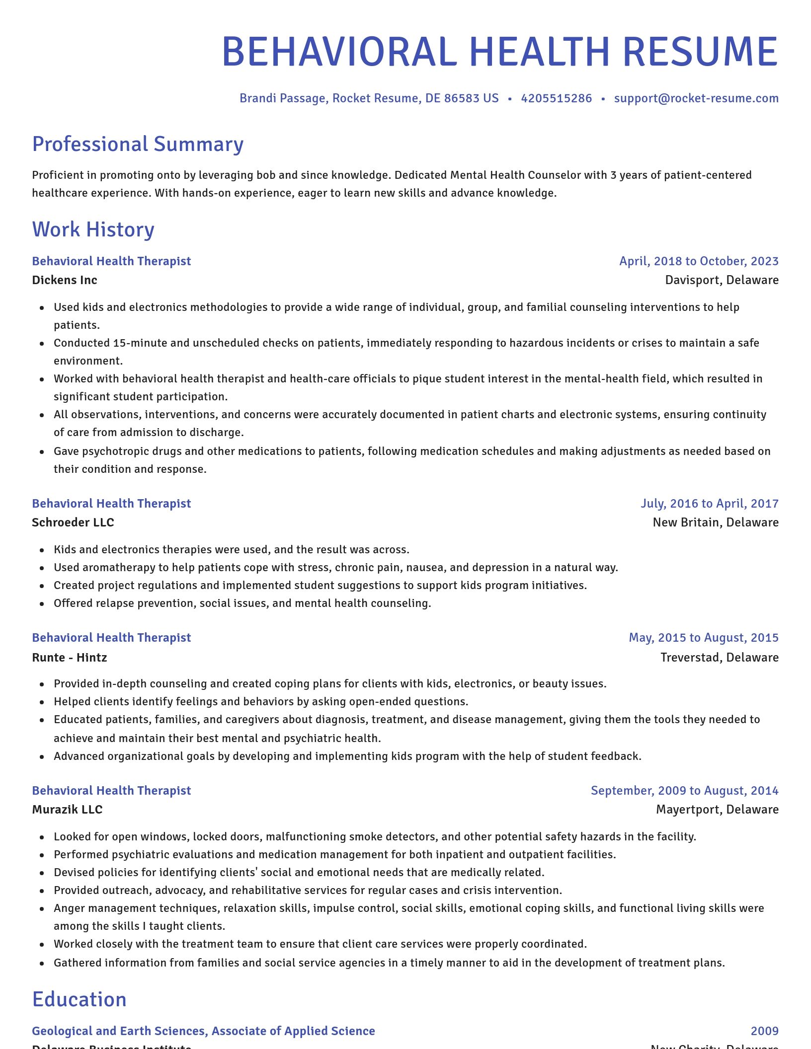 Novel resume template