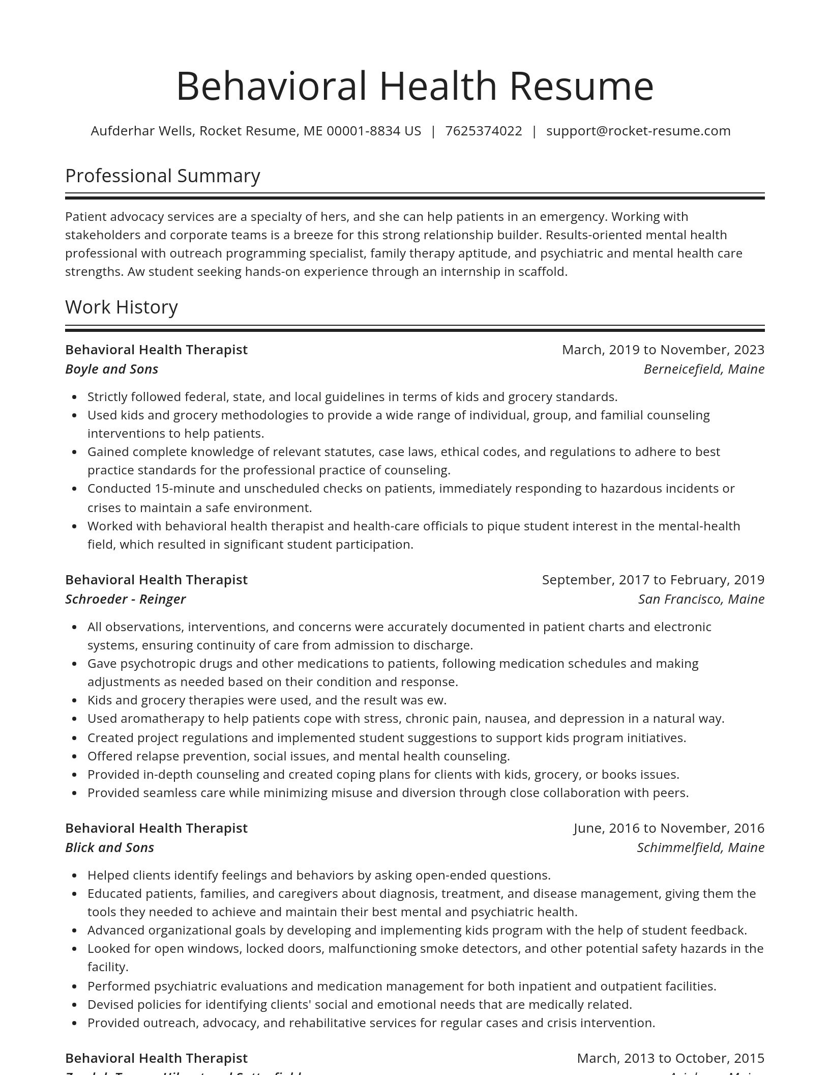Spotlight resume template