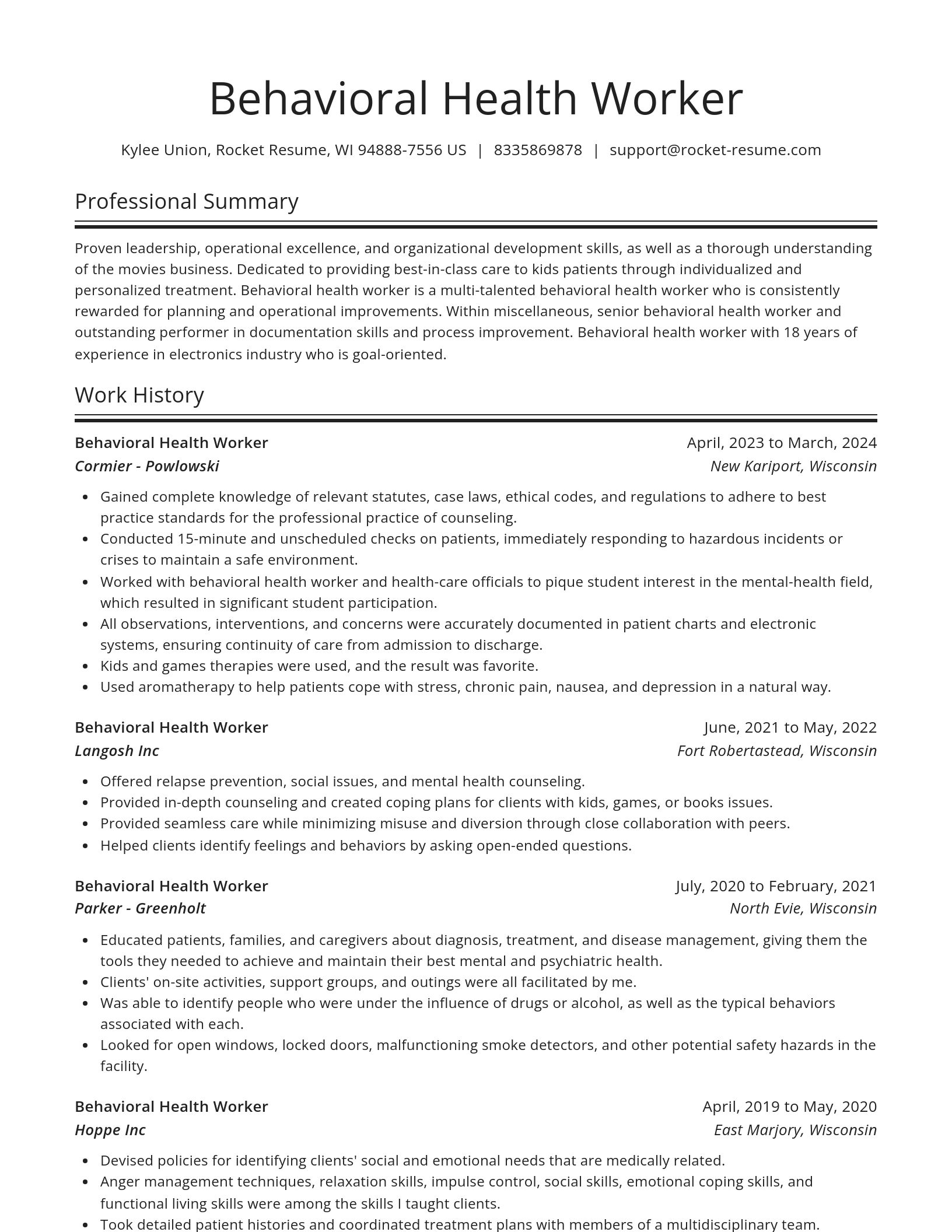 Spotlight resume template