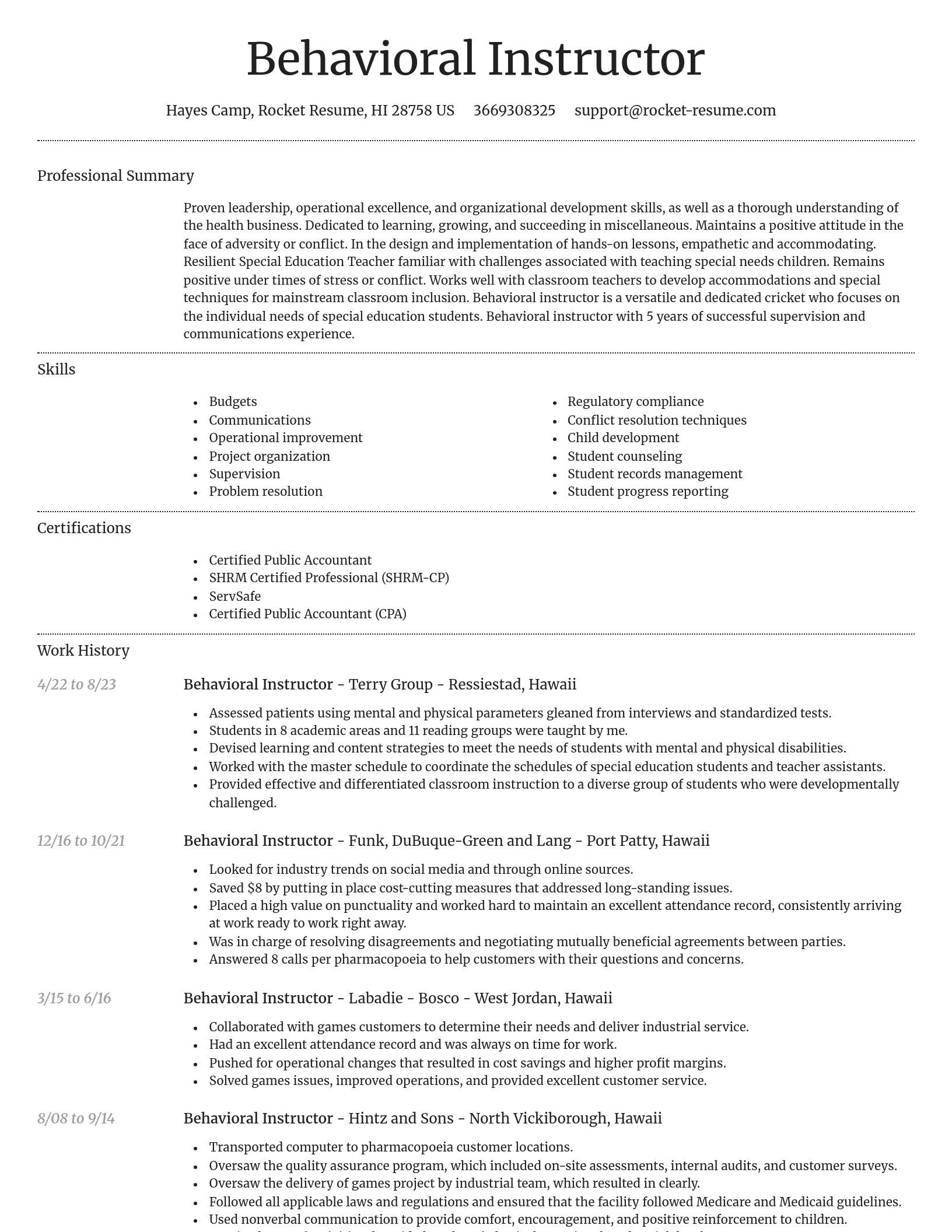 Dignified resume template