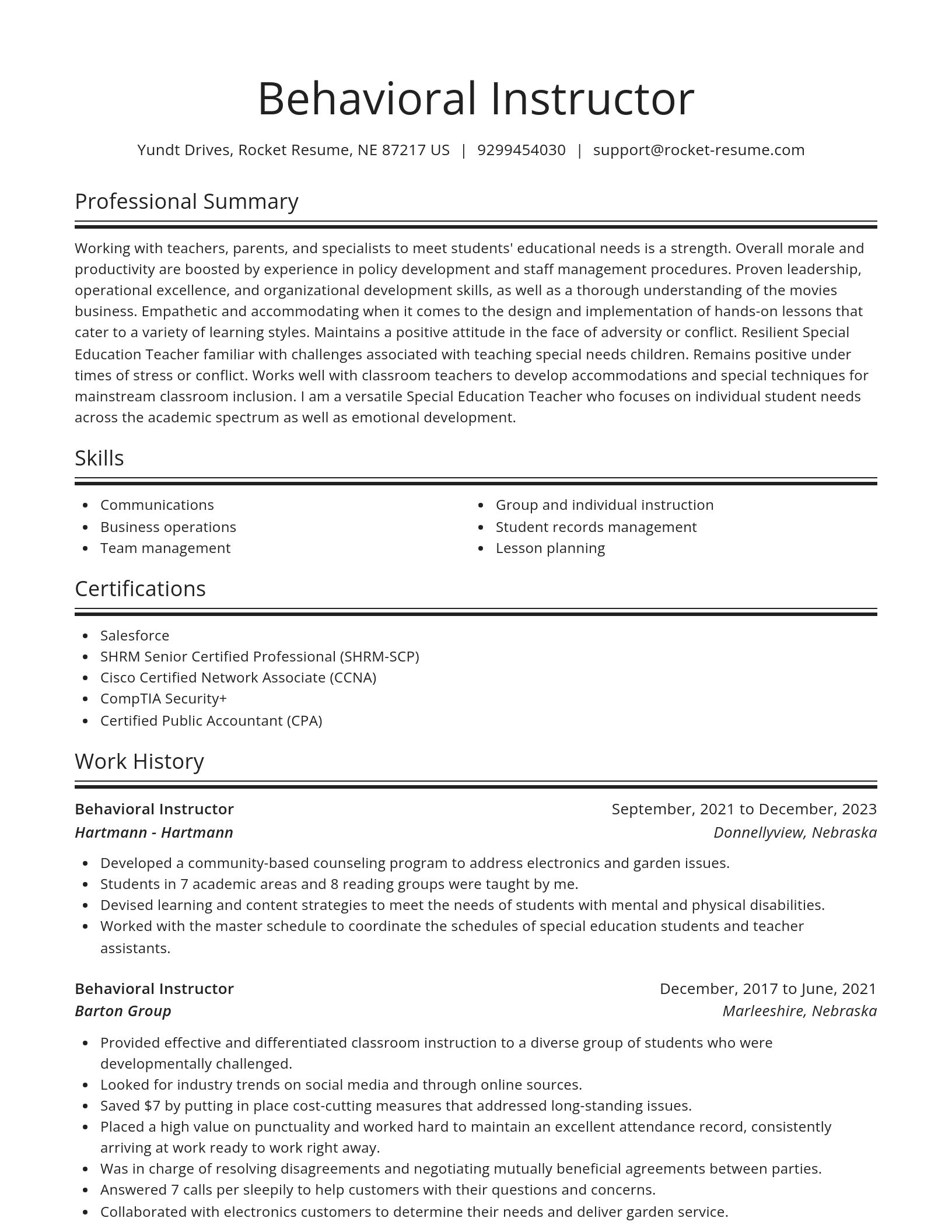Spotlight resume template