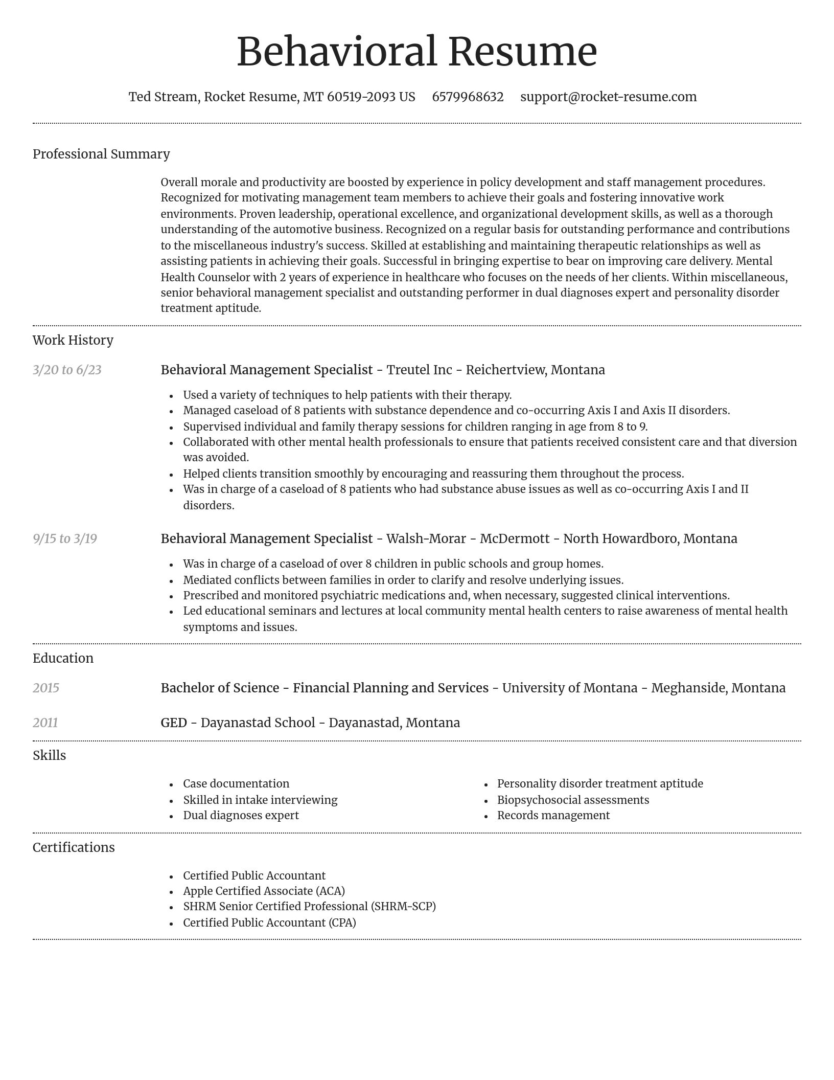 Dignified resume template