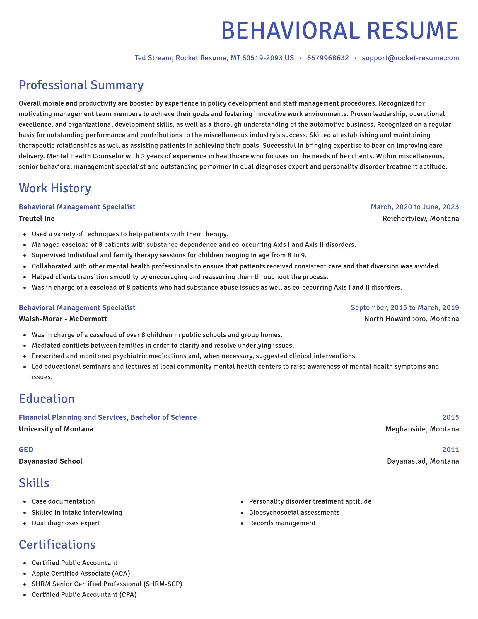 Novel resume template