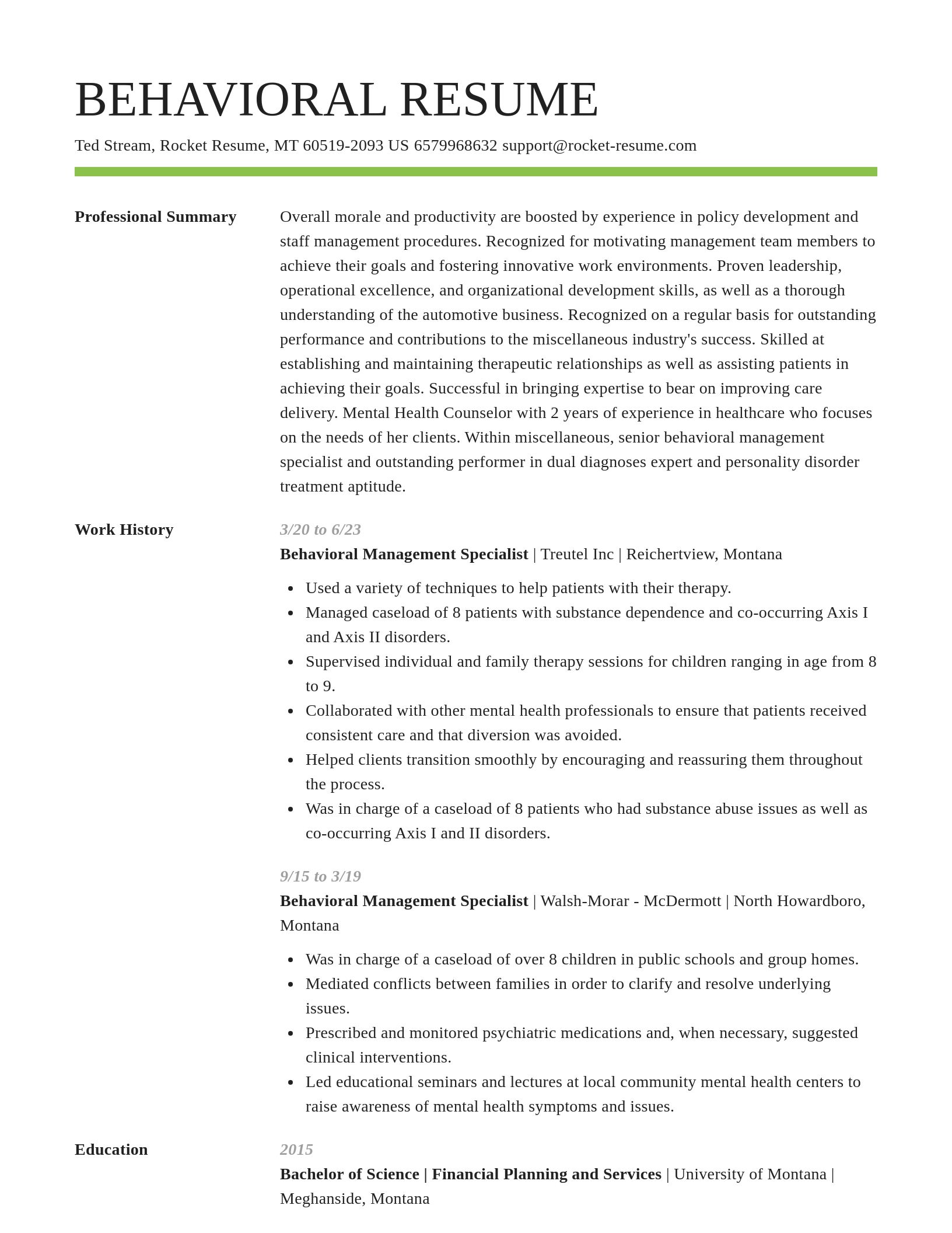Smart resume template