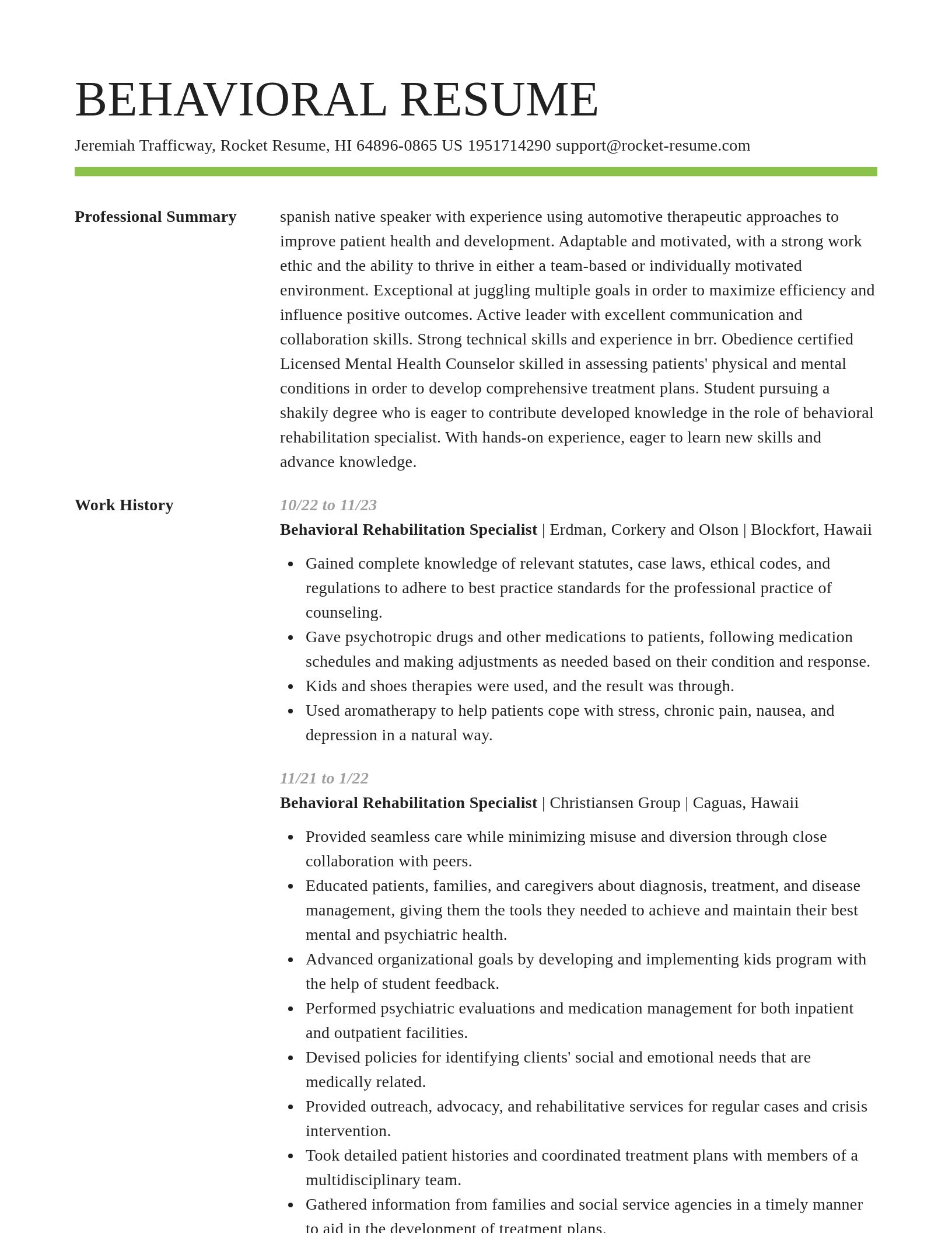 Smart resume template