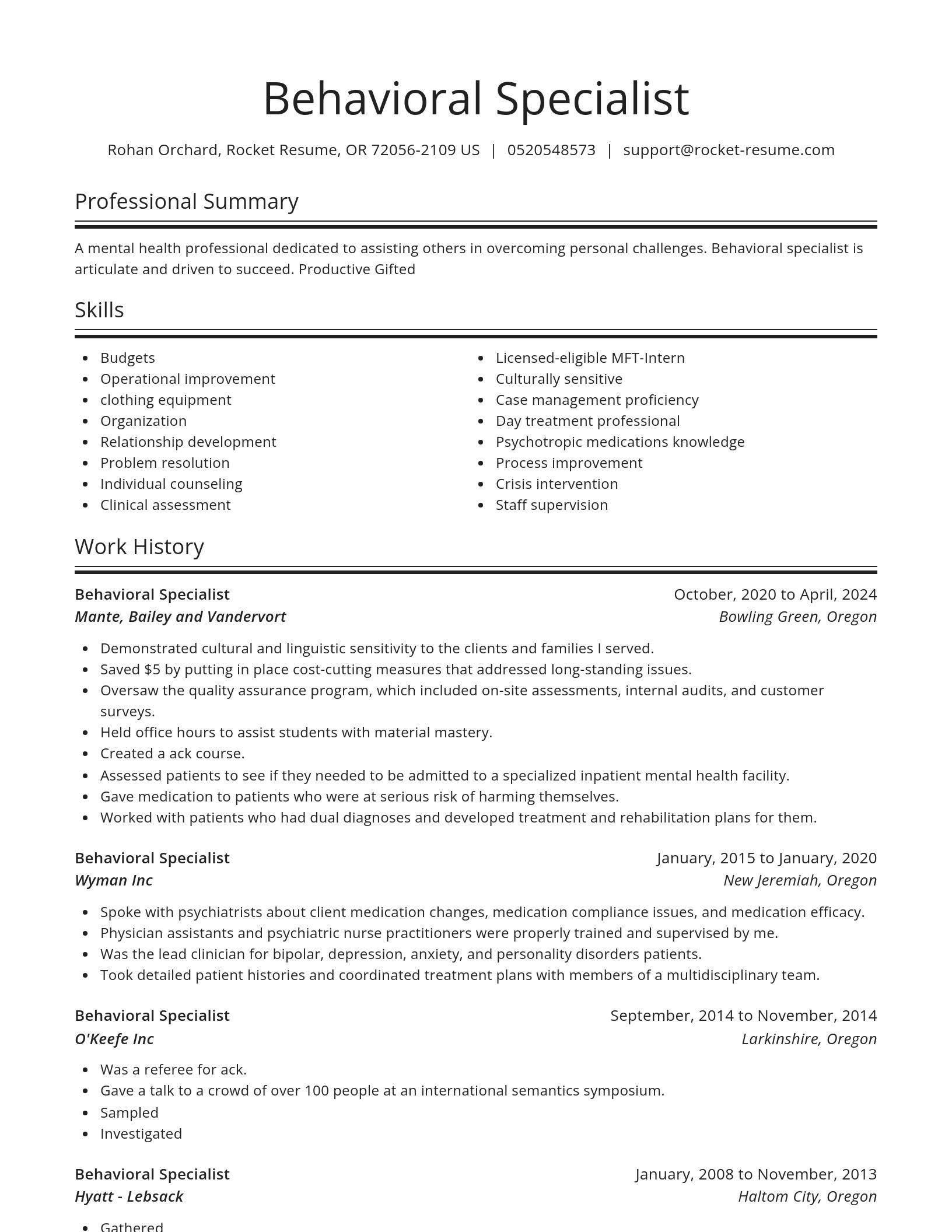 Spotlight resume template