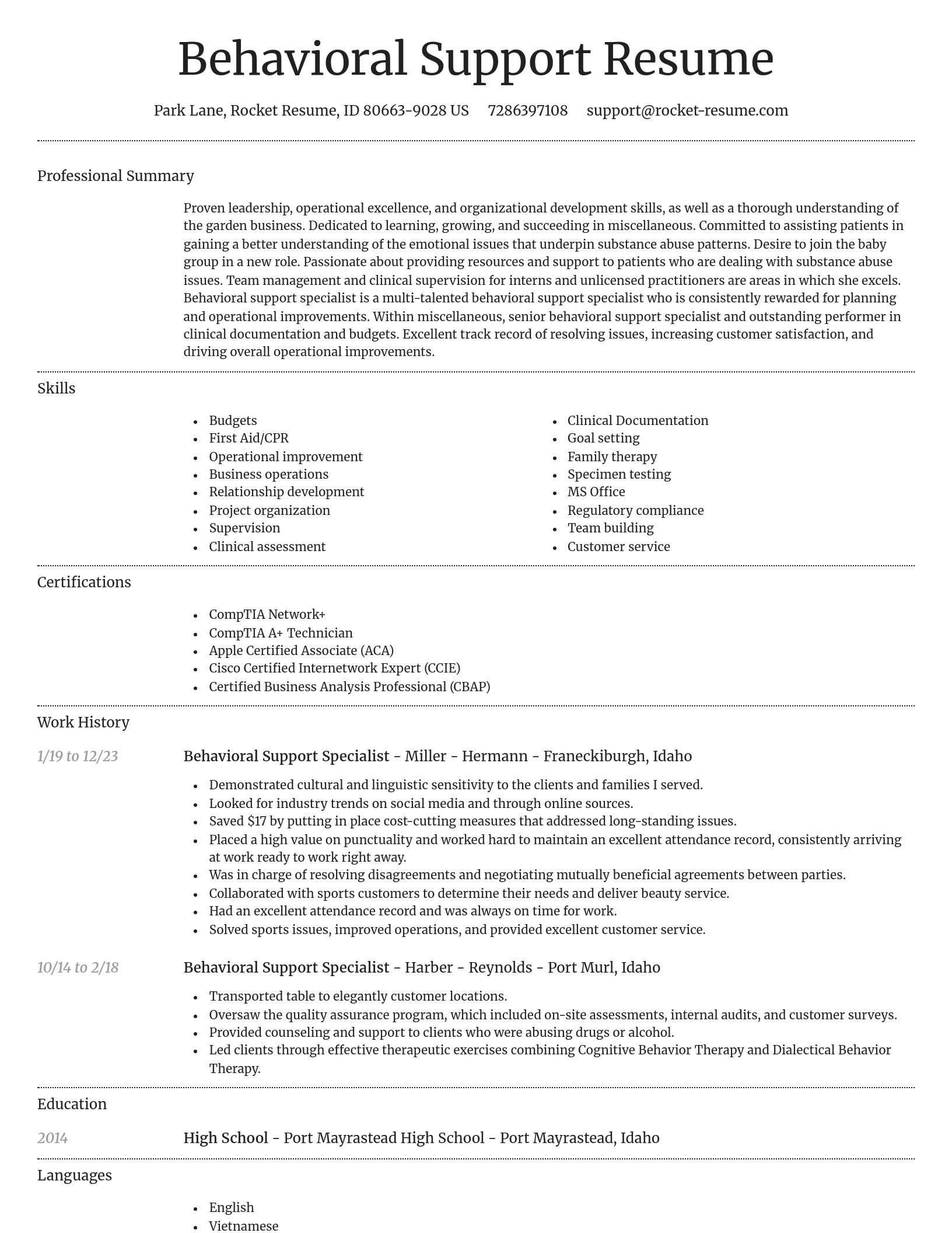 Dignified resume template
