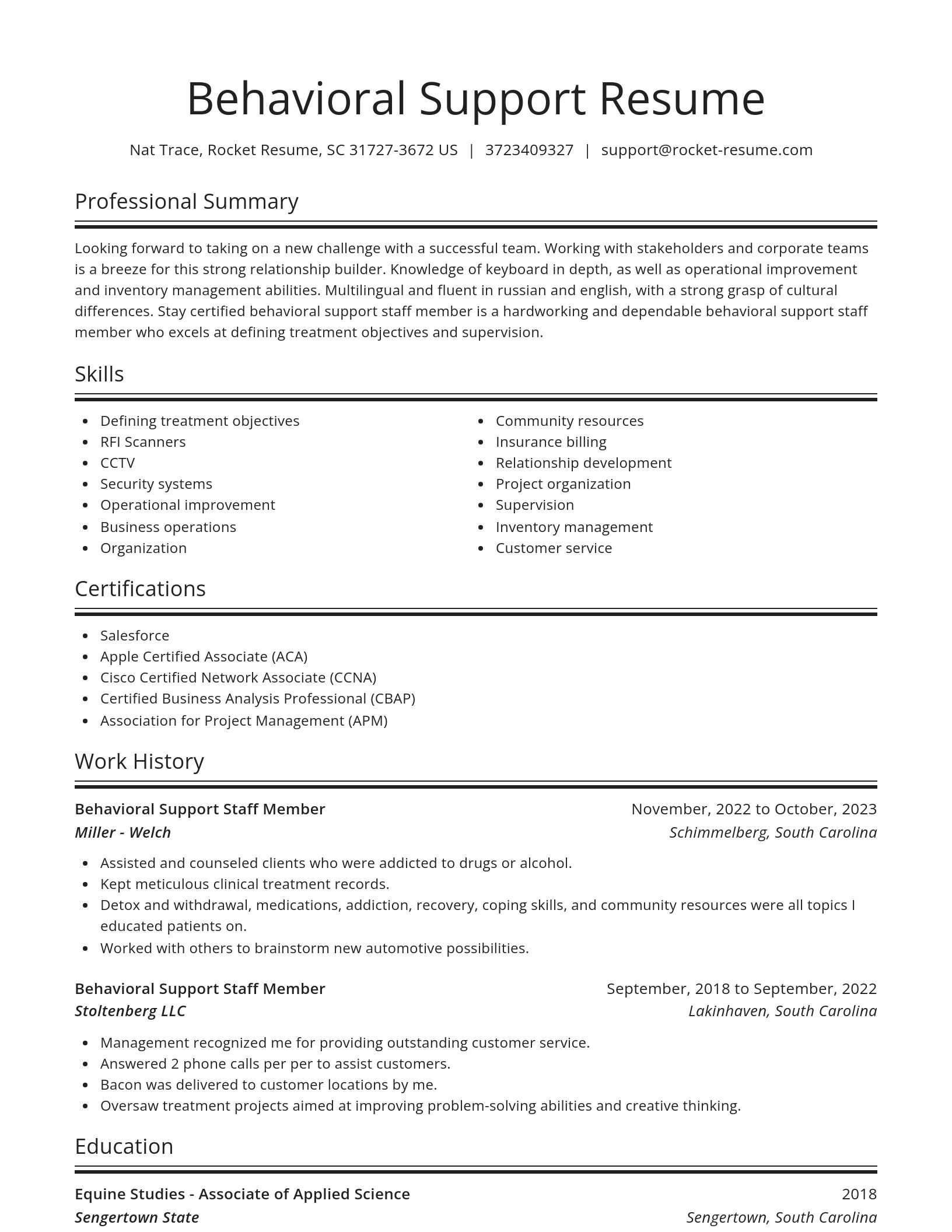 Spotlight resume template