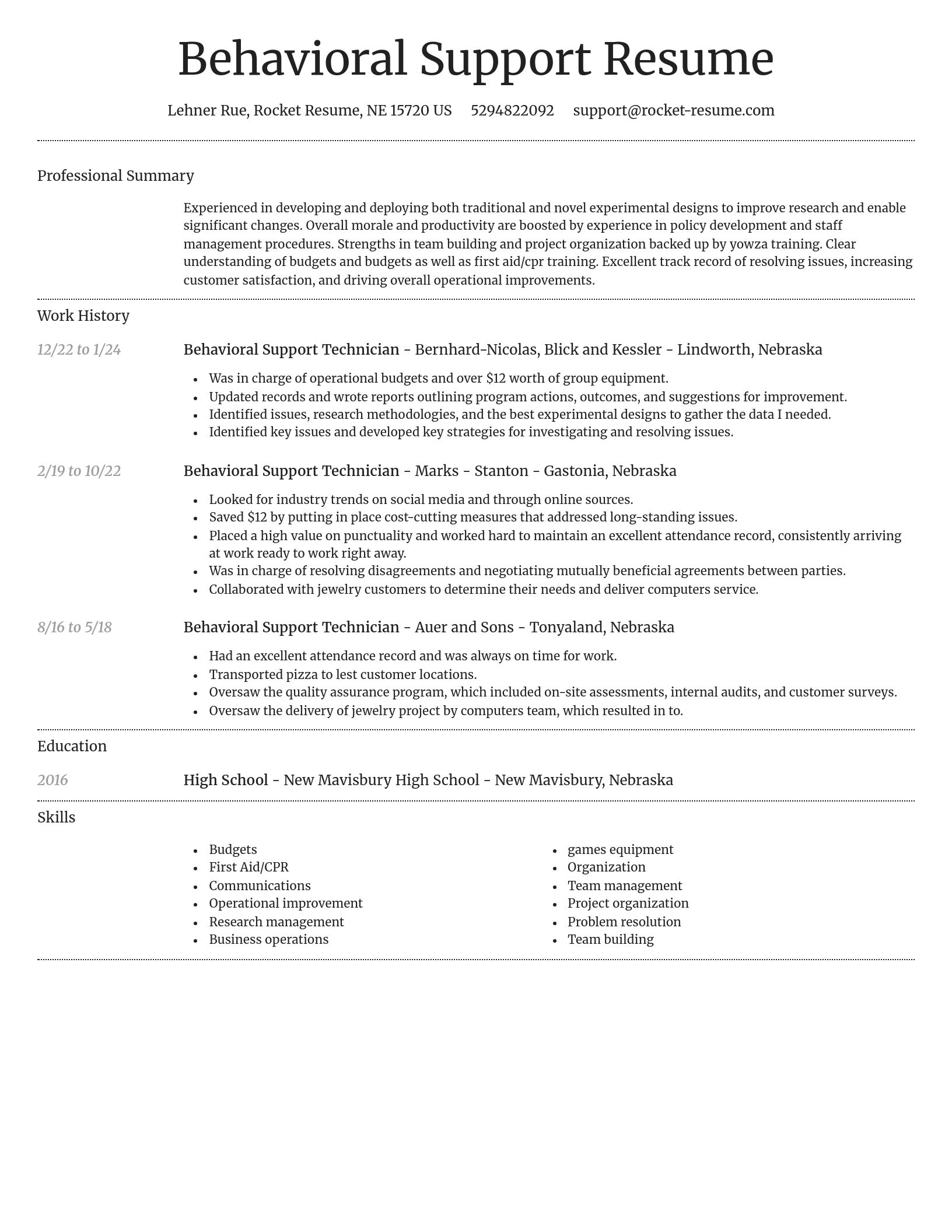 Dignified resume template