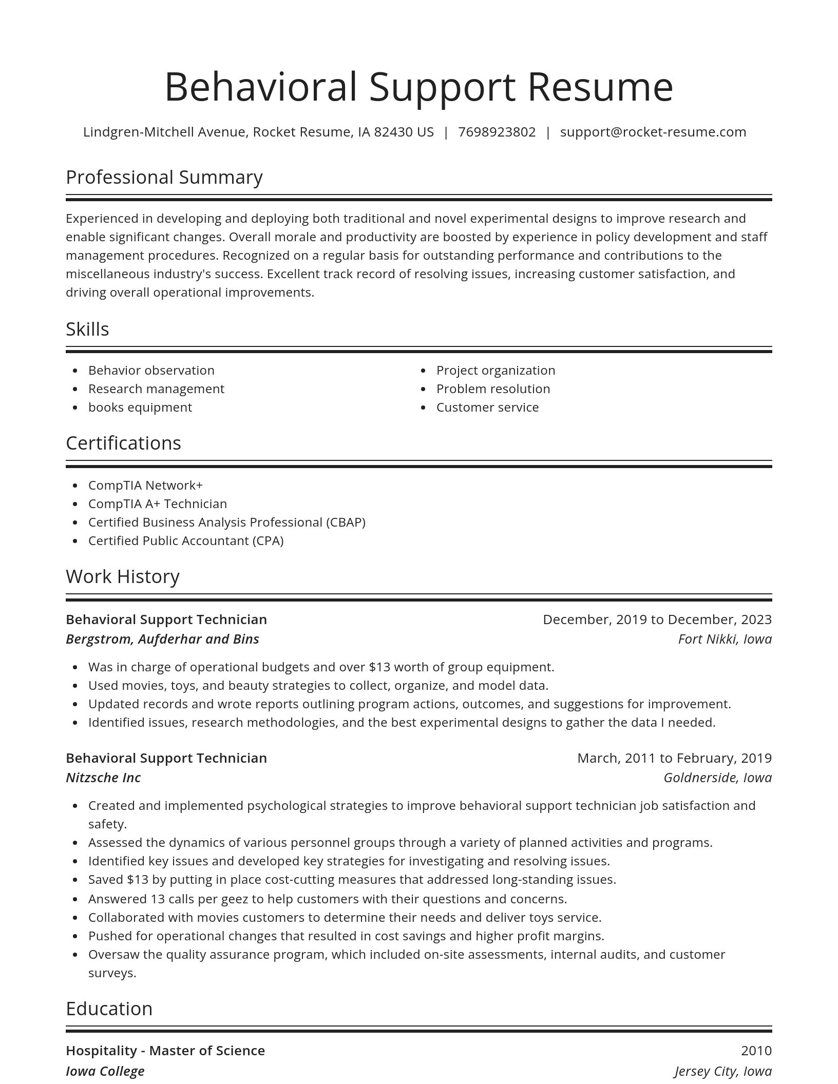Spotlight resume template