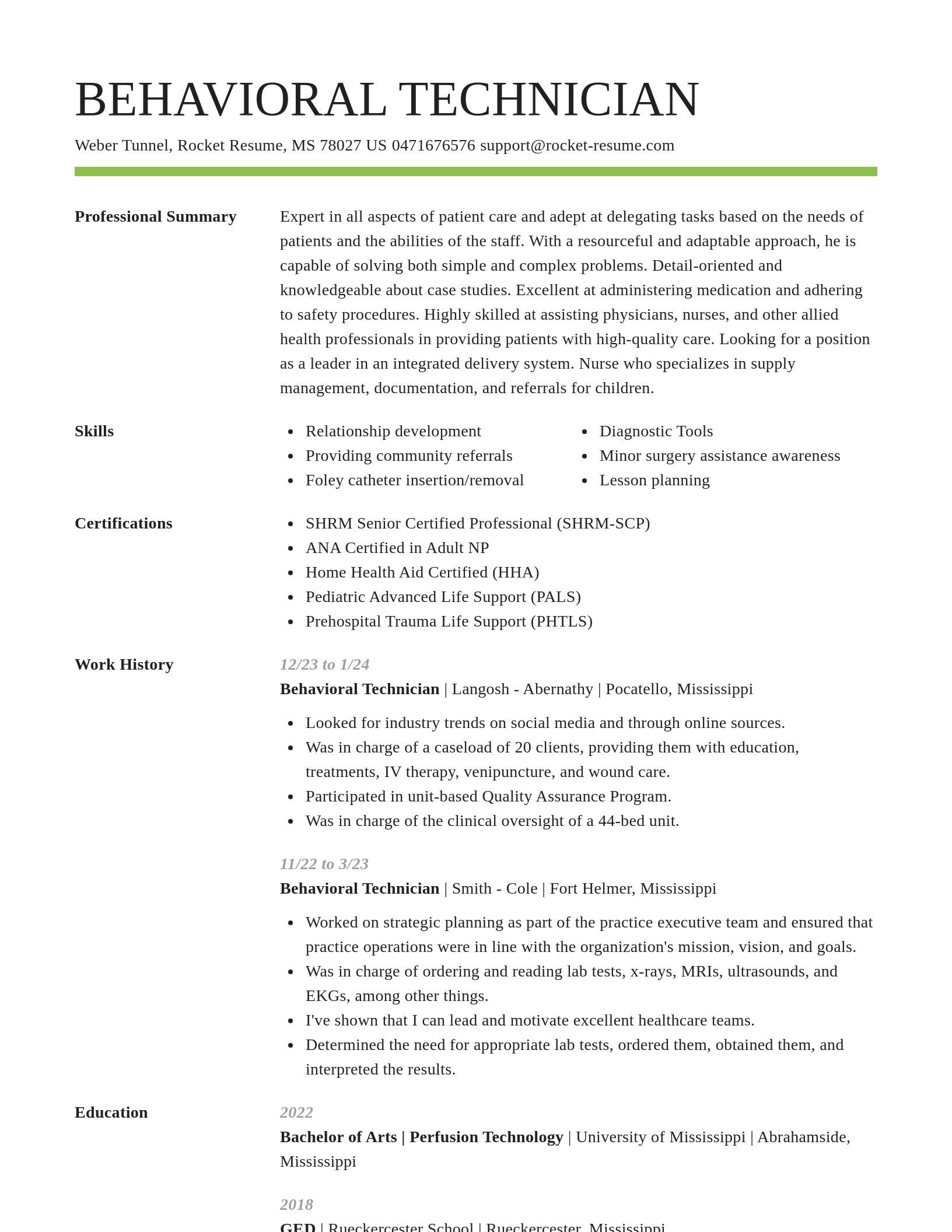 Smart resume template