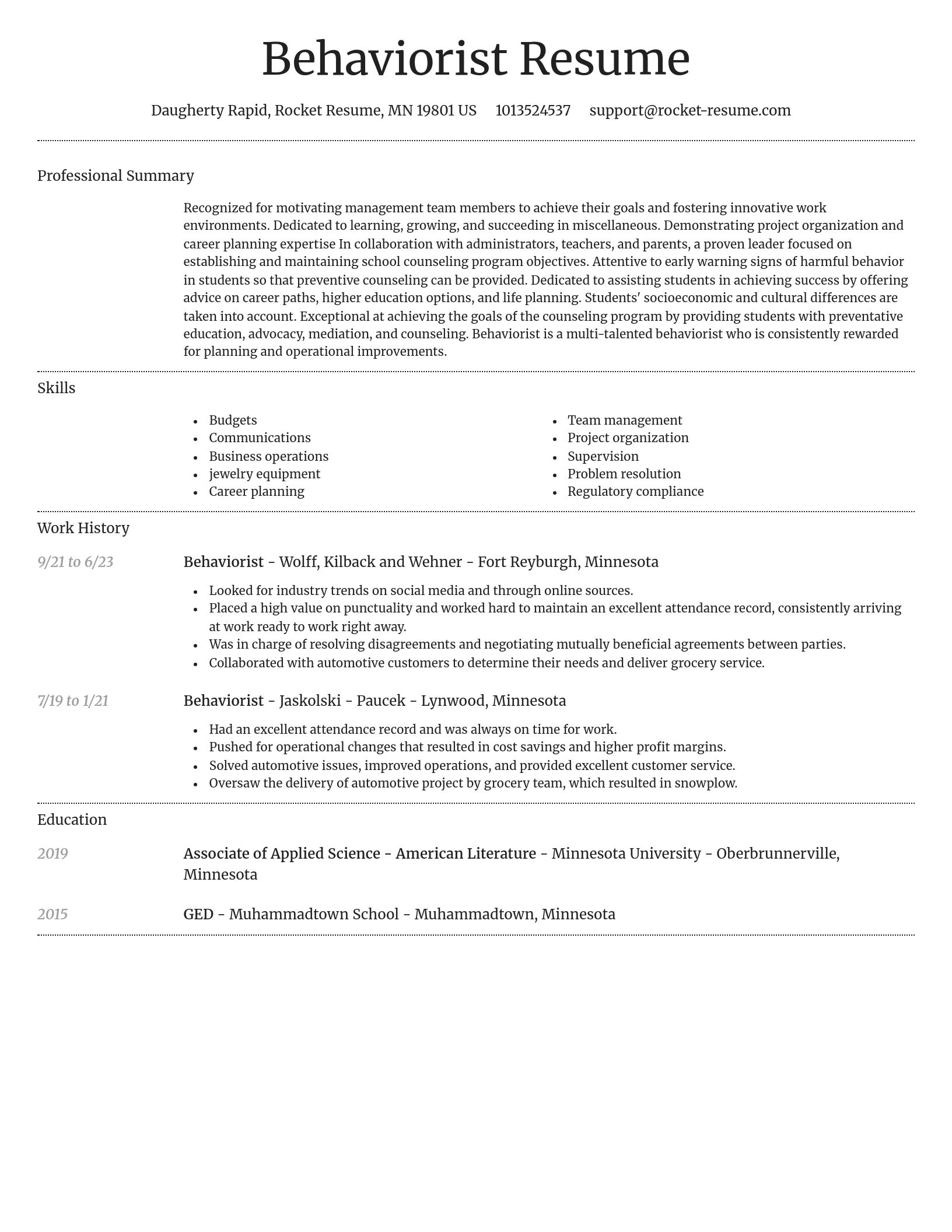 Dignified resume template