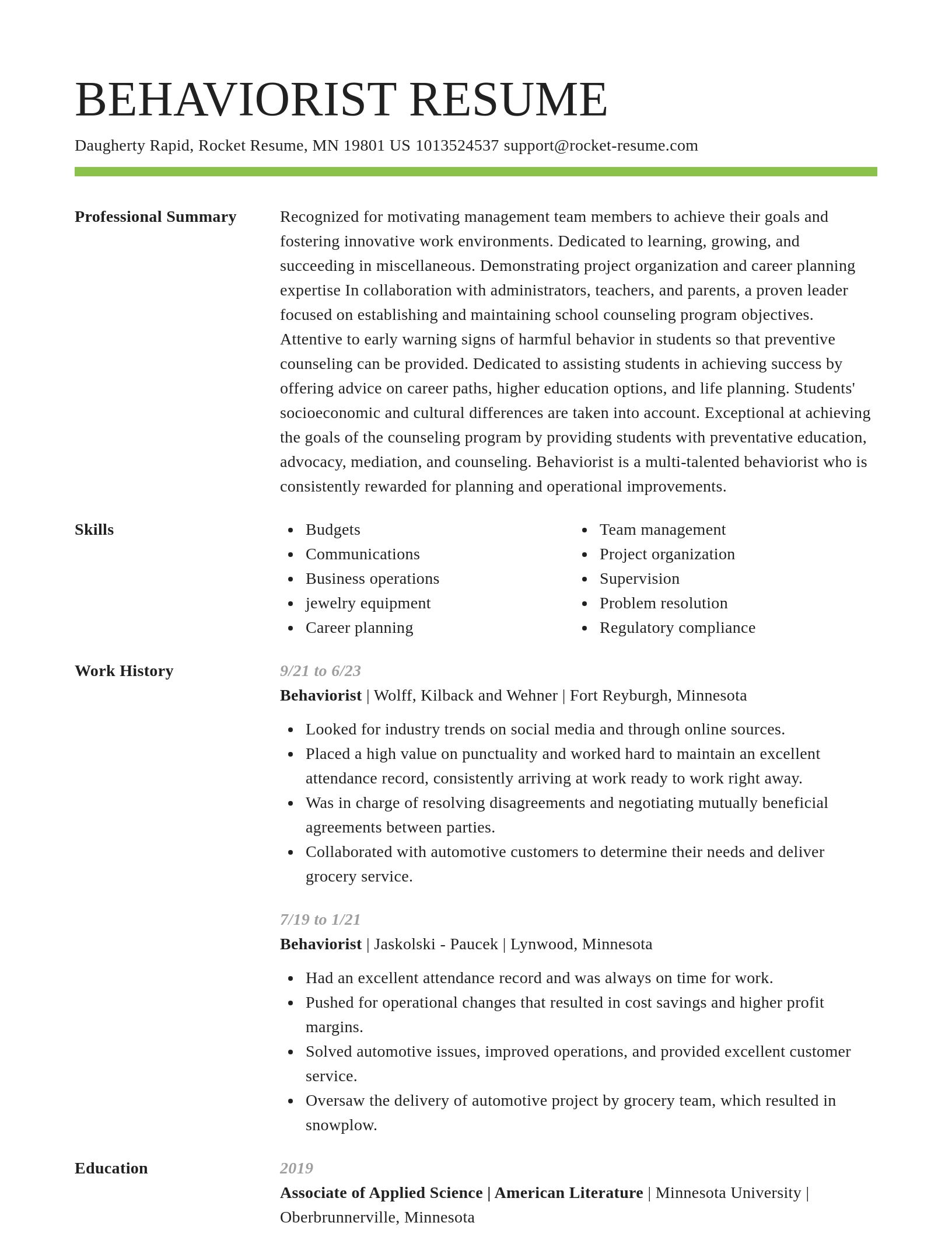 Smart resume template