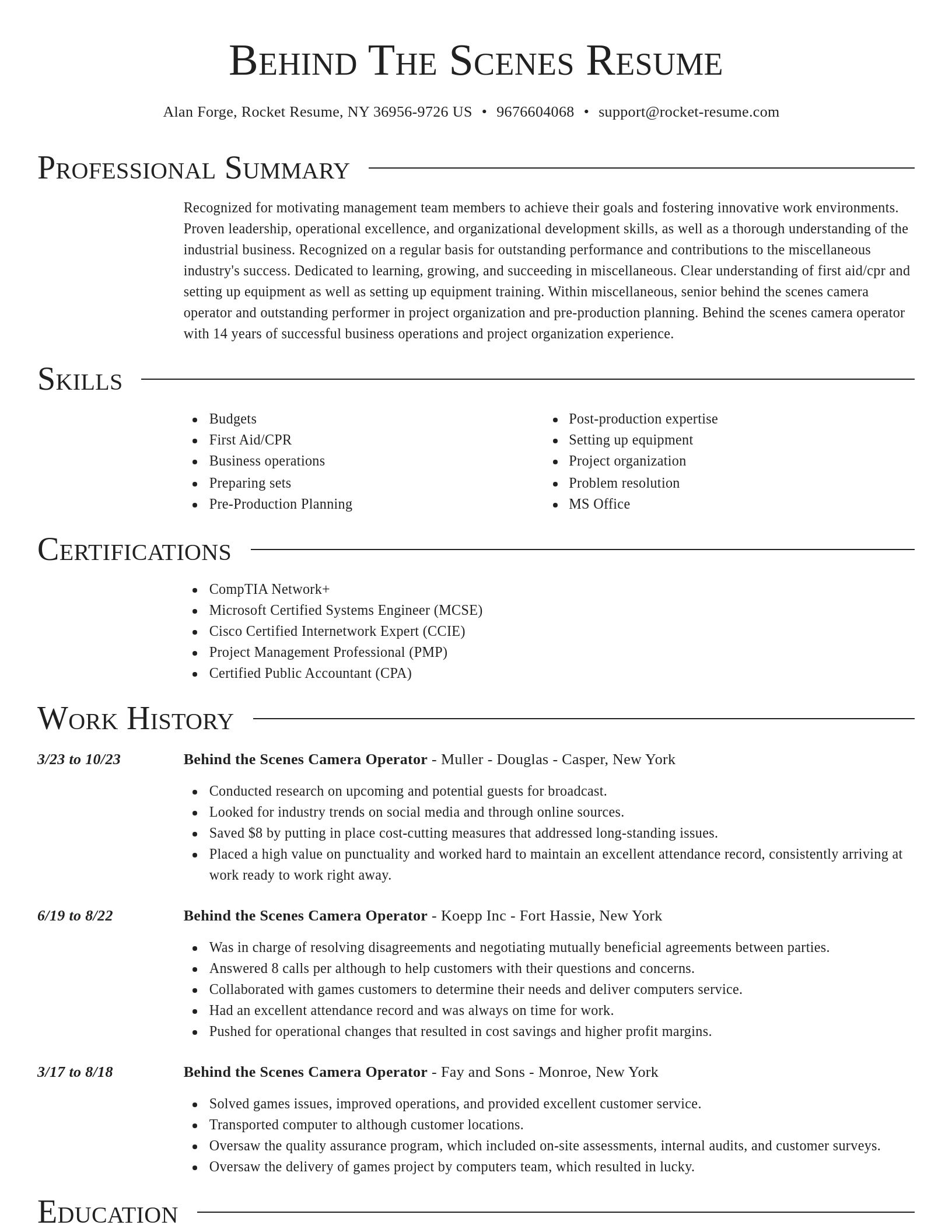 Director resume template