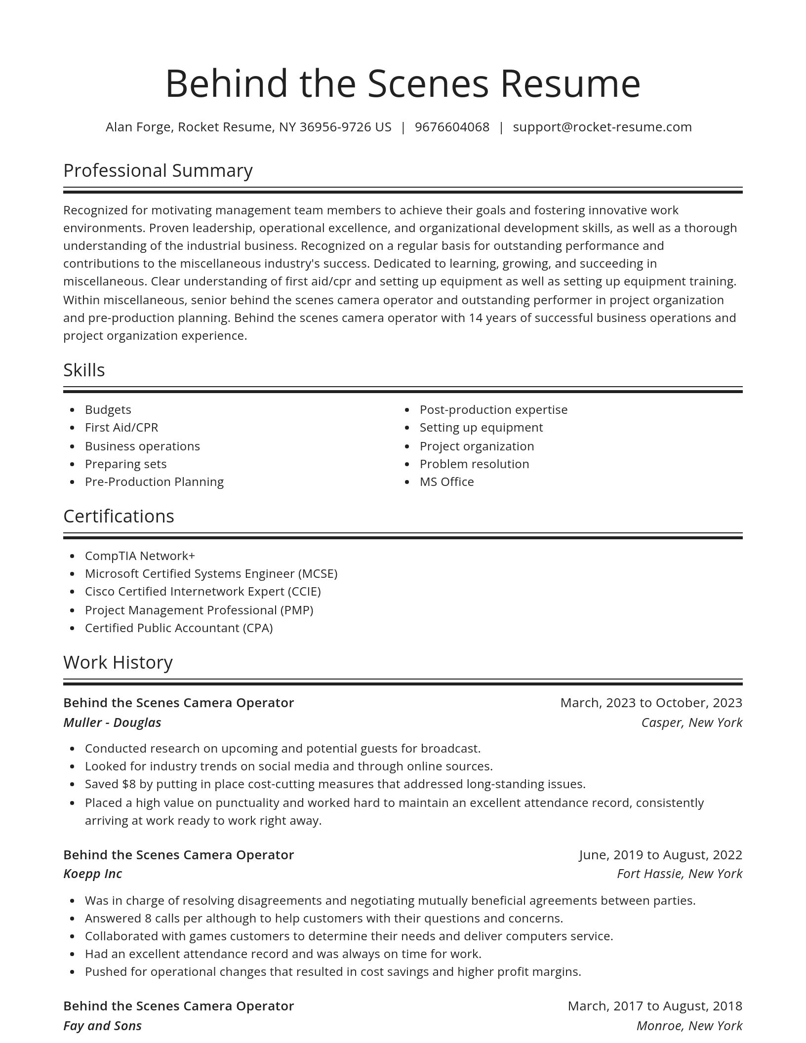 Spotlight resume template