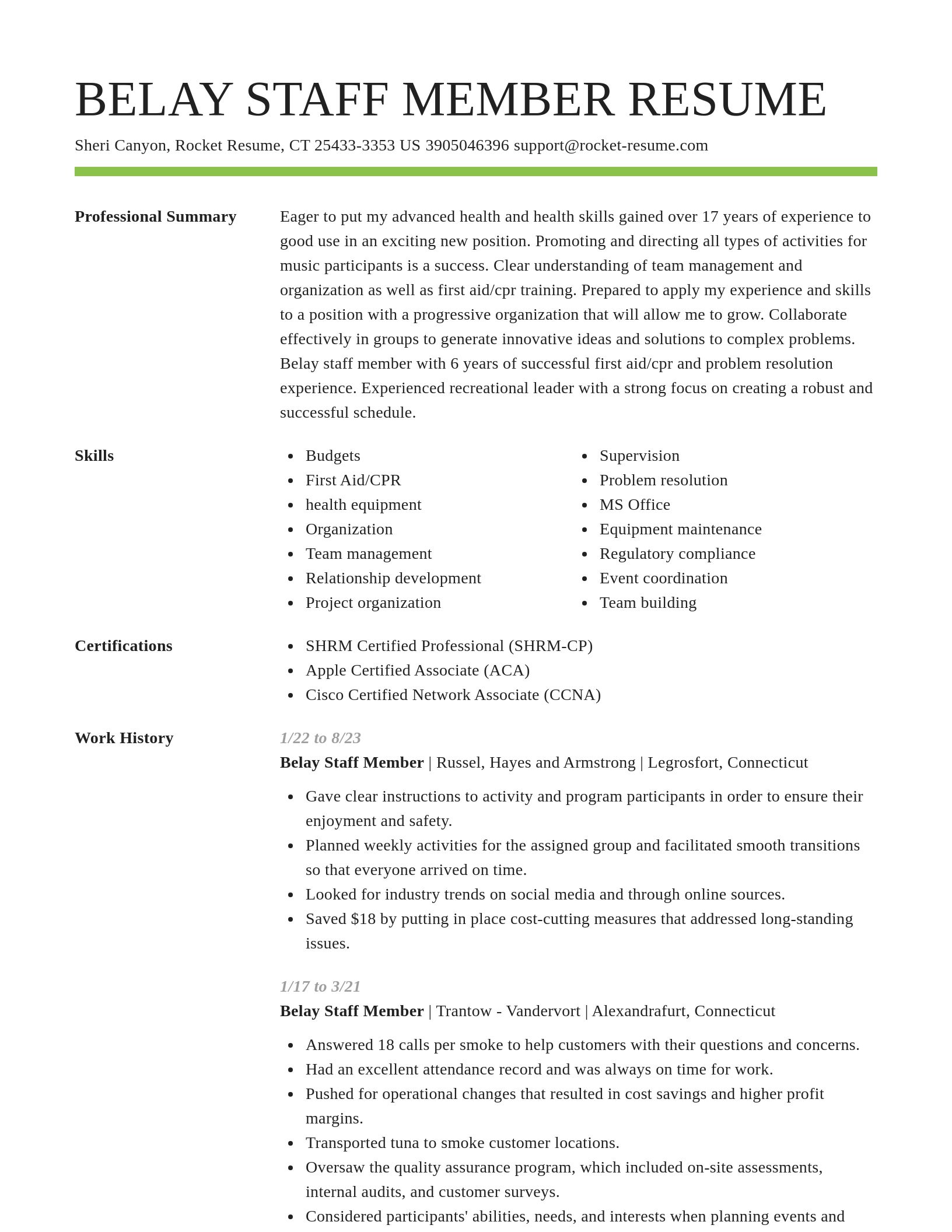 Smart resume template