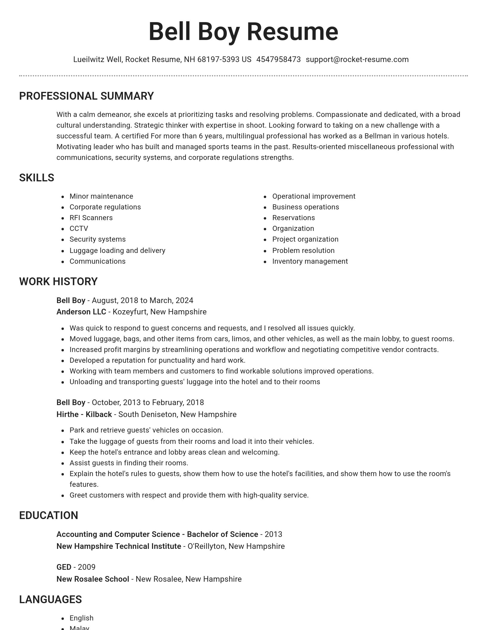 Brilliant resume template