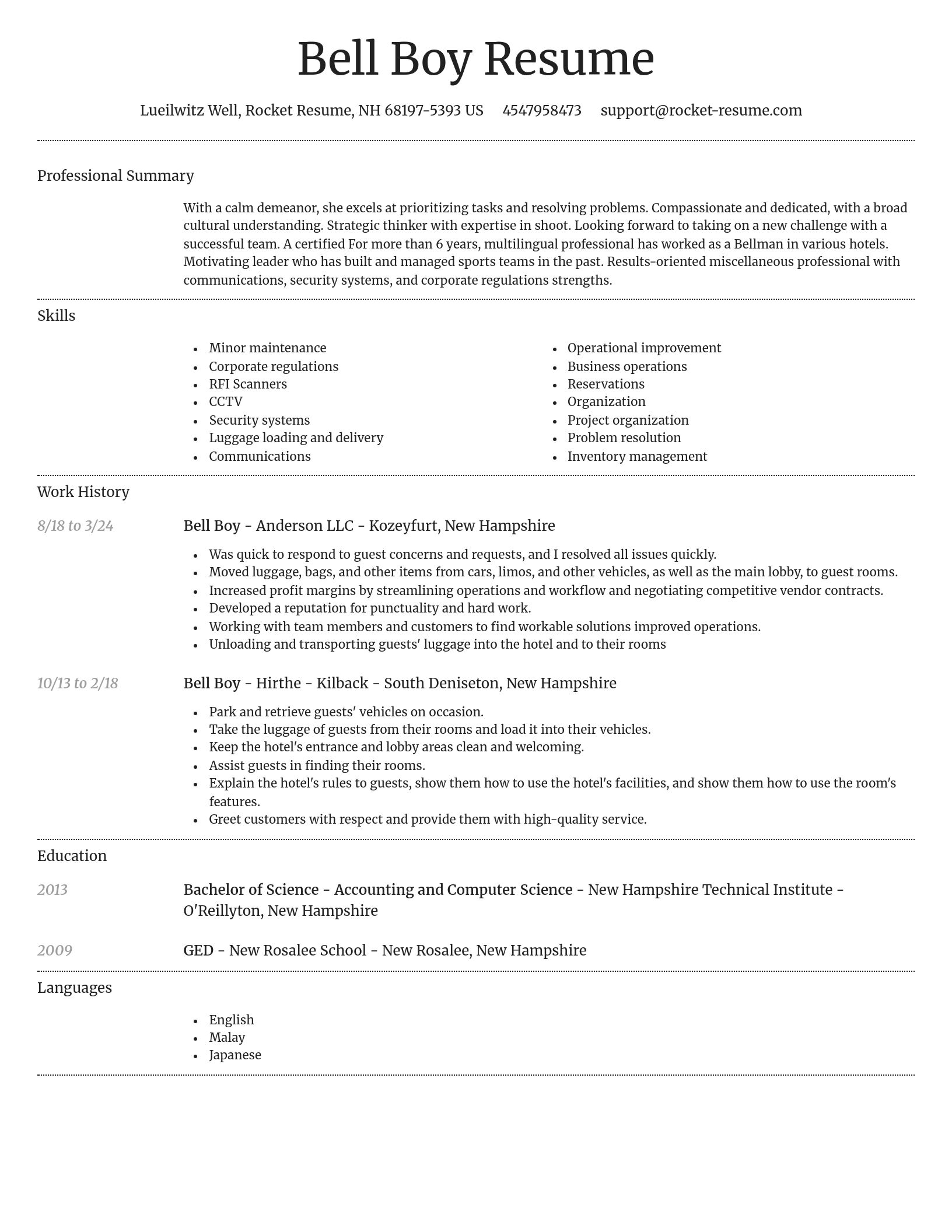 Dignified resume template
