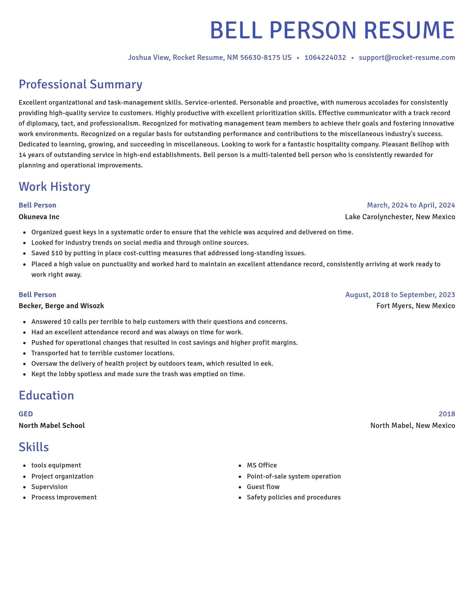 Novel resume template