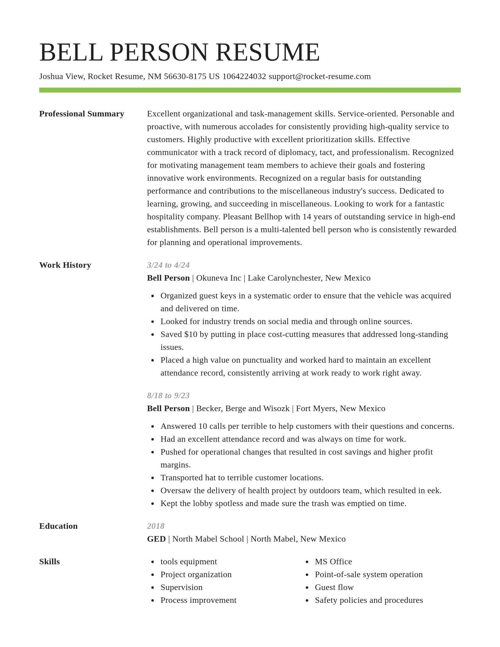 Smart resume template