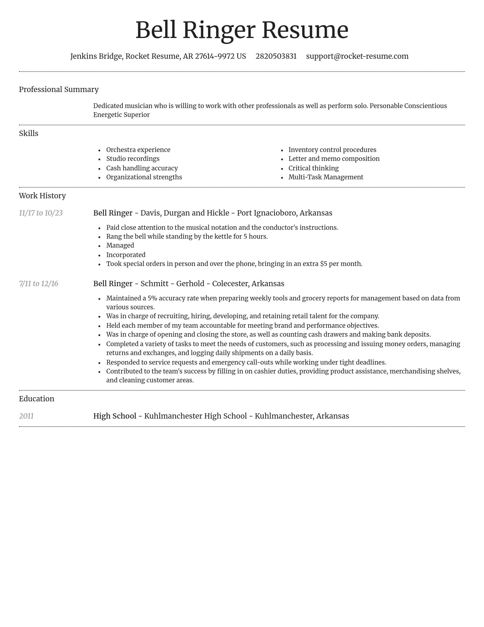 Dignified resume template