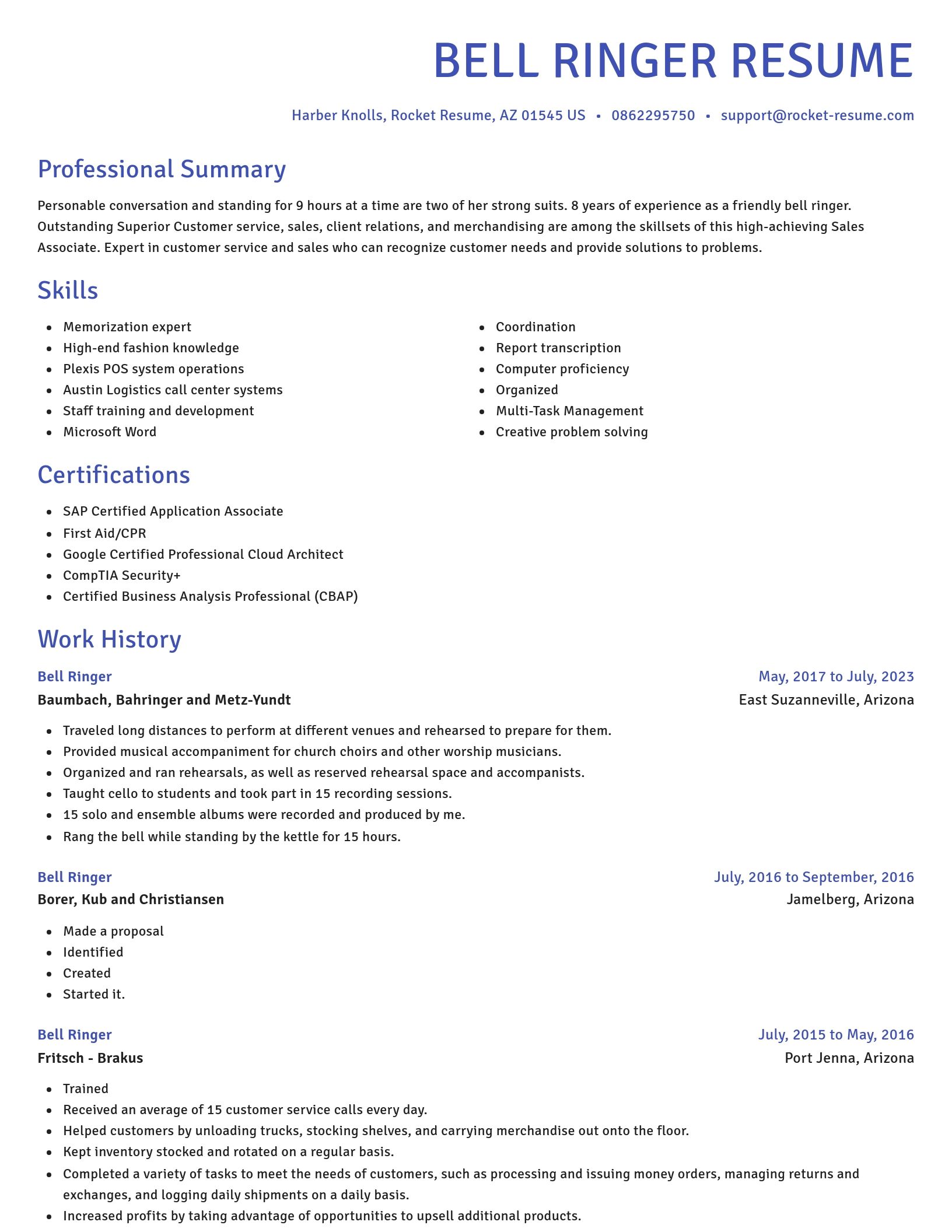 Novel resume template
