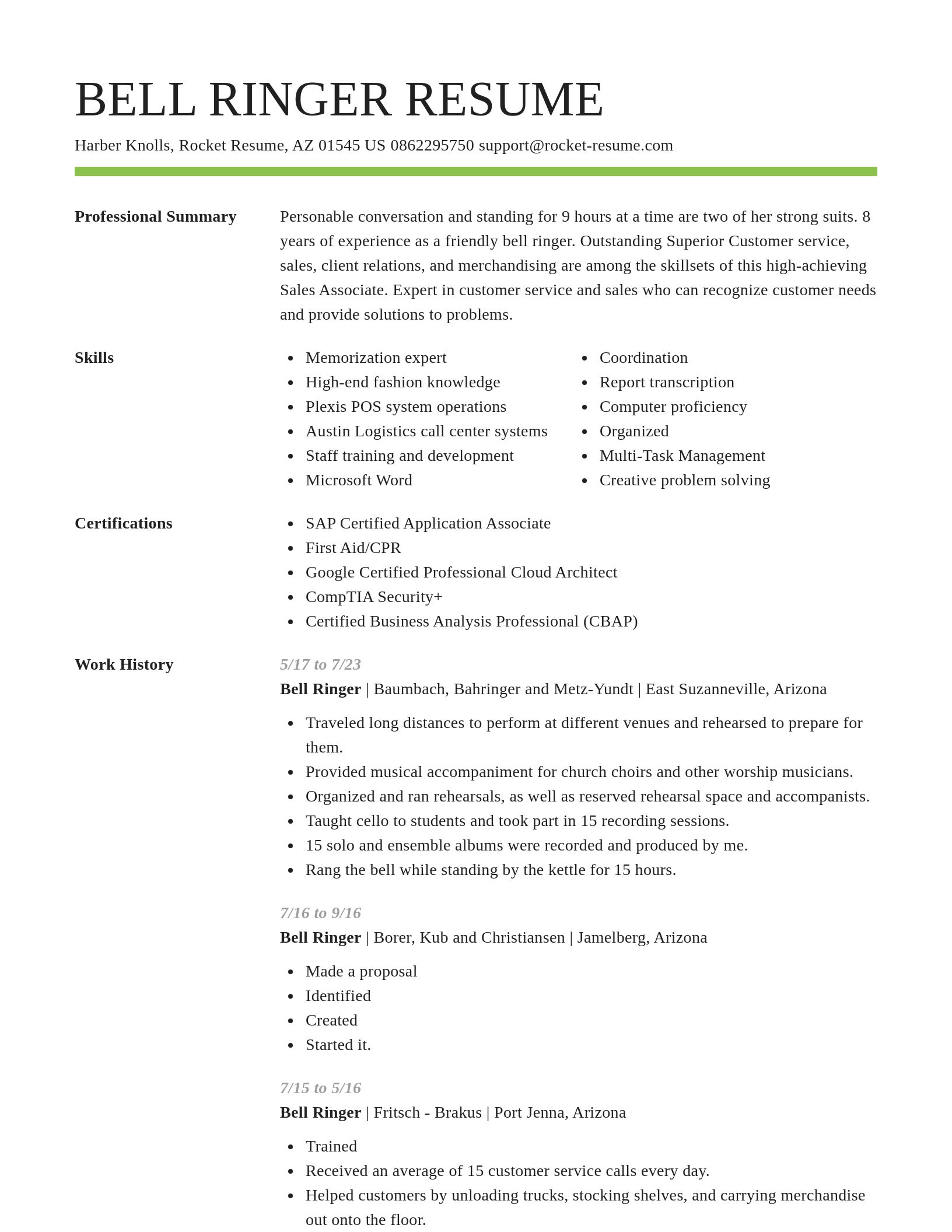 Smart resume template