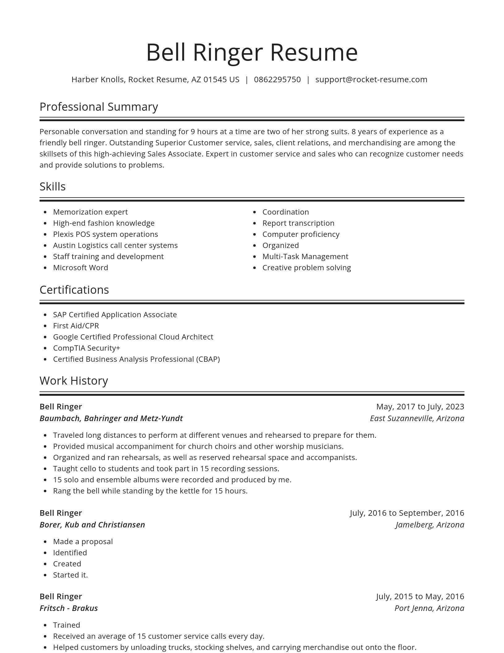Spotlight resume template
