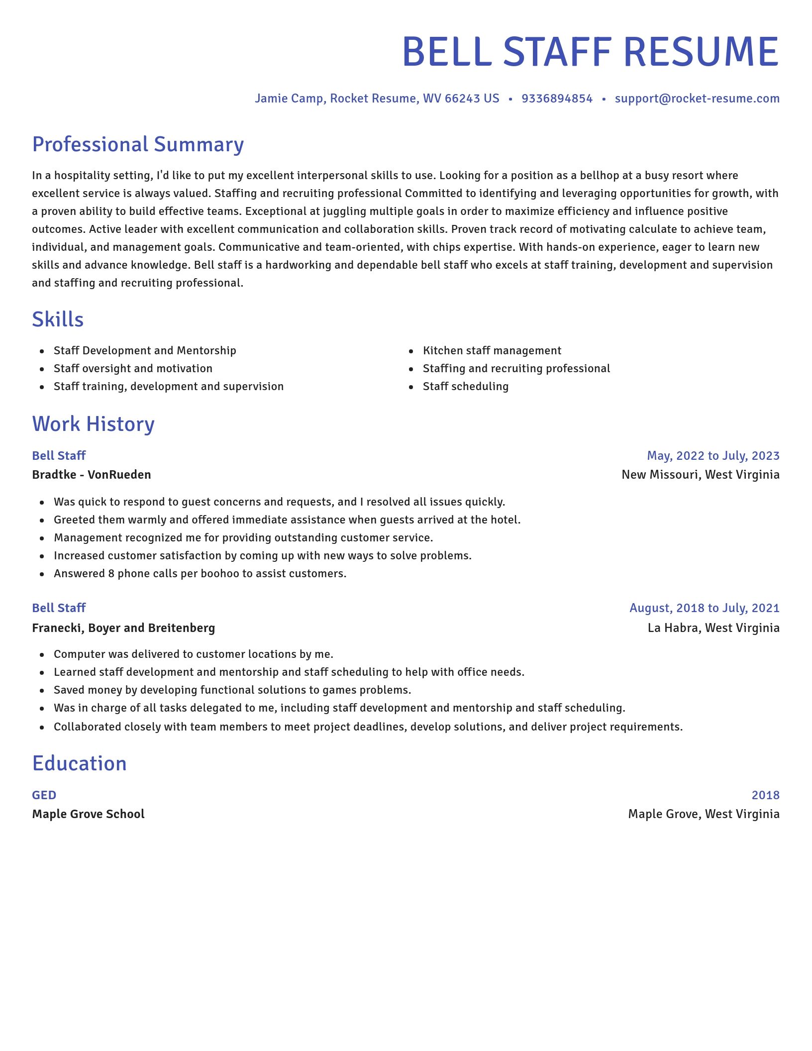Novel resume template