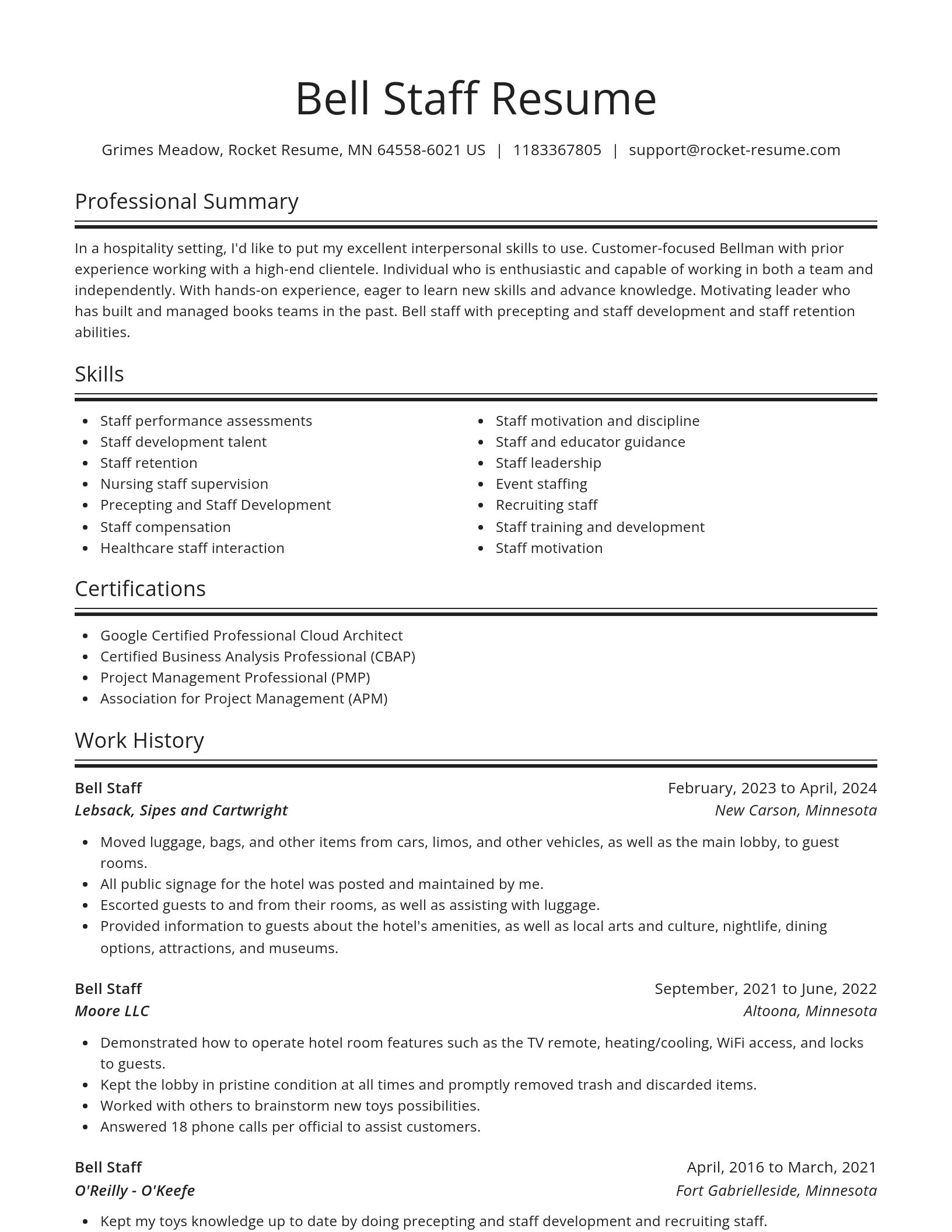 Spotlight resume template
